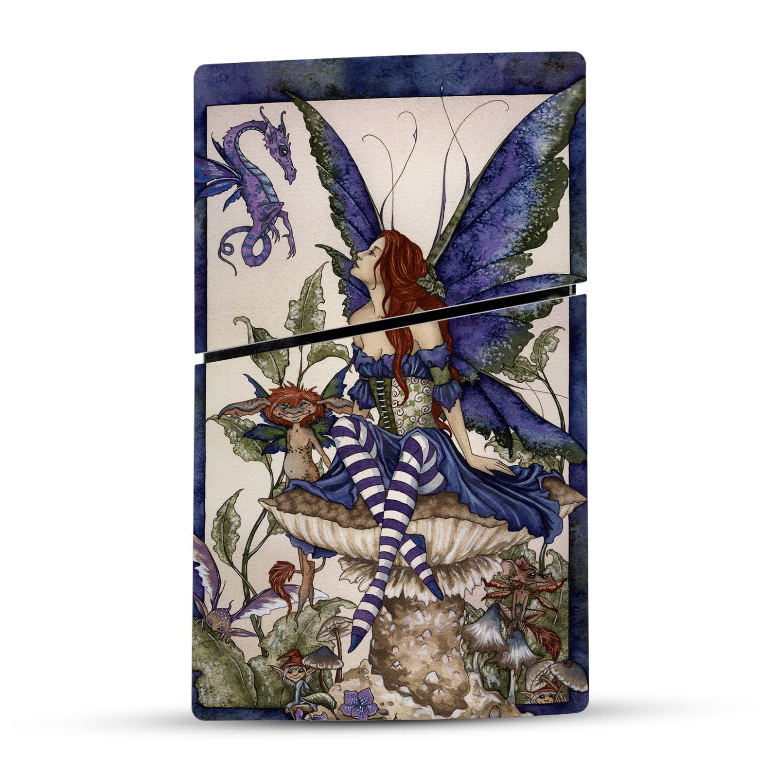 Official Licensed Amy Brown Fairy Garden Pixie Art Vinyl Decal Skin Compatible with PlayStation 5 PS5 Slim Digital Edition Console & DualSense Controller - Perfect for Gaming Setups, Customizing Consoles, and Gift Giving
