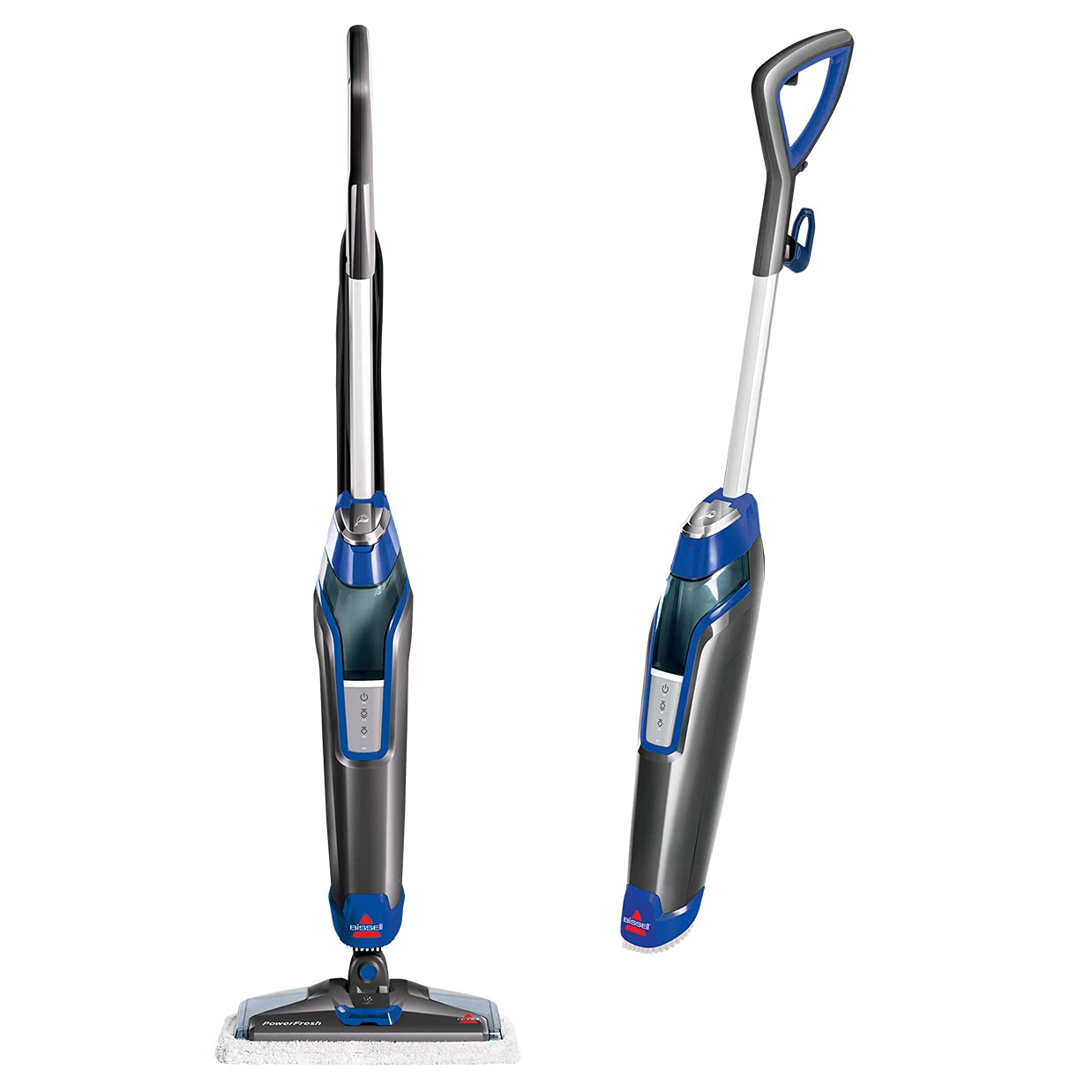 BISSELL PowerSteamer Deluxe Steam Mop with Detachable SpotBoost Brush - Includes 2 Soft Pads & 1 Scrub Pad (Model 1806D) - Perfect for Hardwood Floors, Tile & Laminate Cleaning - Deep Cleans Pet Hair, Stains & Grime