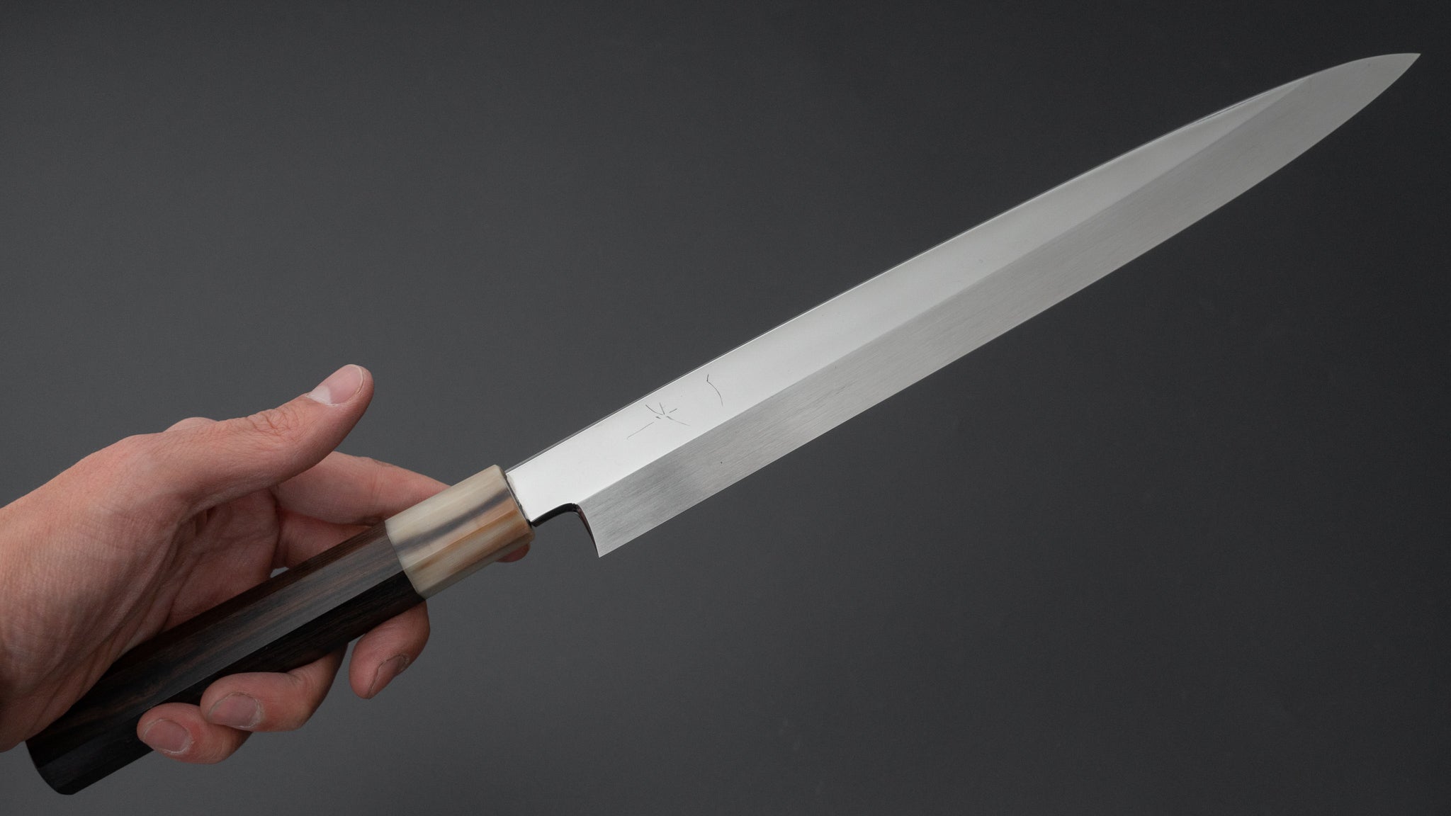 Hitohira Yamatsuka Mosuke Mirror Polished Ginsan Honyaki Yanagiba 270mm Japanese Chef Knife with Ebony Wood Handle & Saya - Perfect for Sushi, Sashimi & Precision Meat Cutting