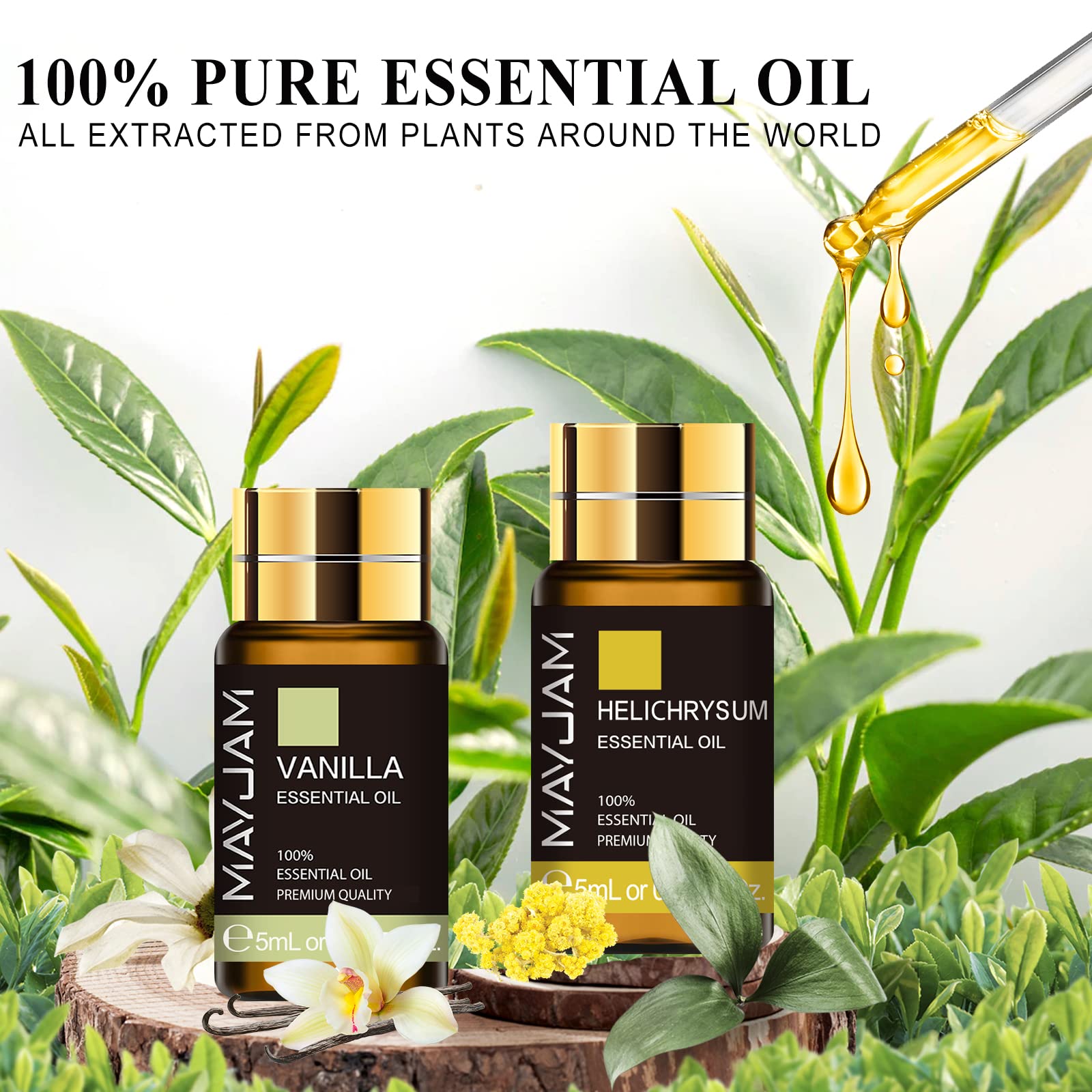MAYJAM Top 20 Pure Essential Oil Set - Premium Grade Aromatherapy Oils for Diffusers, Candle Making, Skin & Hair Care | Relaxation, Spa, Massage & Home Fragrance
