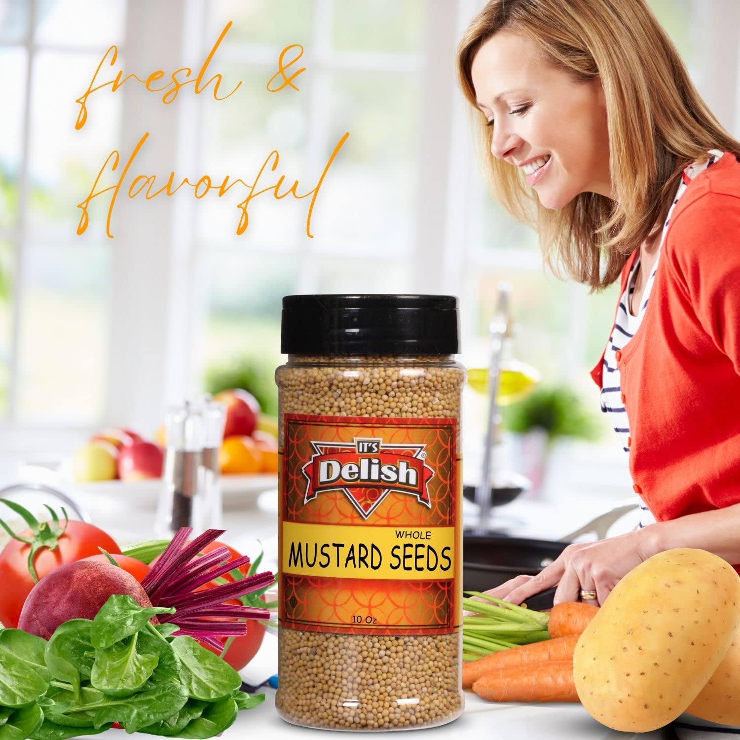 Premium Whole Yellow Mustard Seeds - All Natural, Non-GMO, Gluten-Free for Cooking, Pickling & Spice Blends | Perfect for Homemade Mustard, Sauces & Seasonings