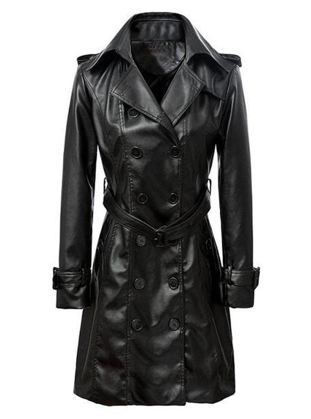 VearFit Women's Smart Long Coat Blazer Plus Size Genuine Sheep Leather Jacket - Elegant Office Wear & Casual Outerwear for Fall & Winter
