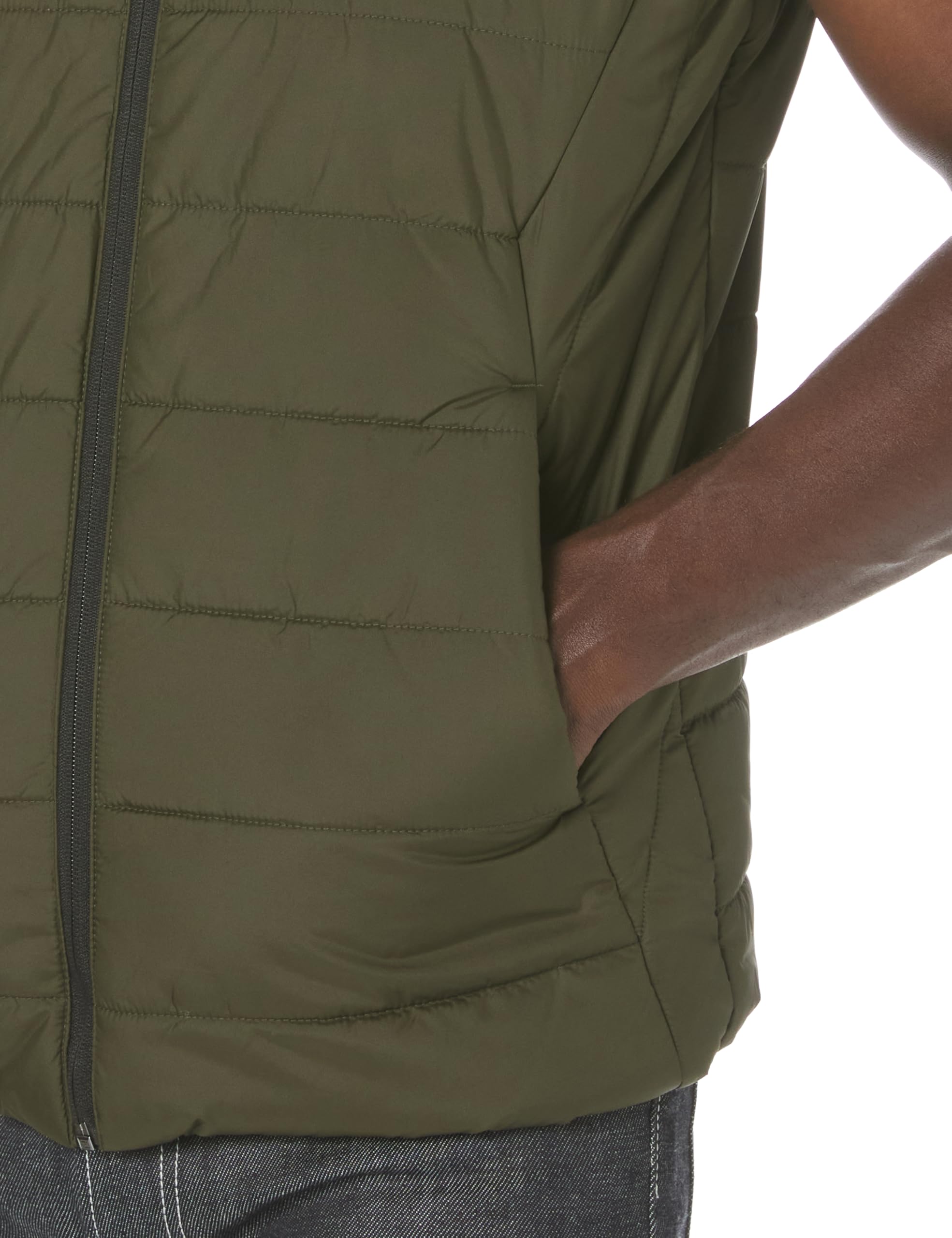 PUMA Men's Essentials Padded Vest - Lightweight Warm Winter Jacket for Outdoor Activities, Dark Olive, Size Large | Perfect for Hiking, Camping & Casual Wear