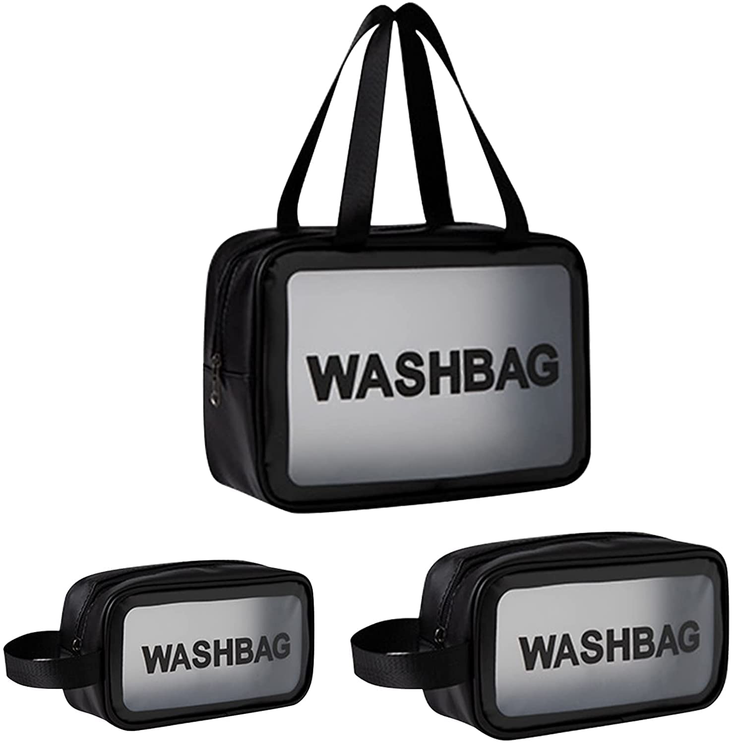 Multipurpose Cosmetic Organizer Bag for Women & Girls - Travel Makeup Pouch Set of 3 (Black) | Perfect for Travel, Gym, and Daily Essentials Storage