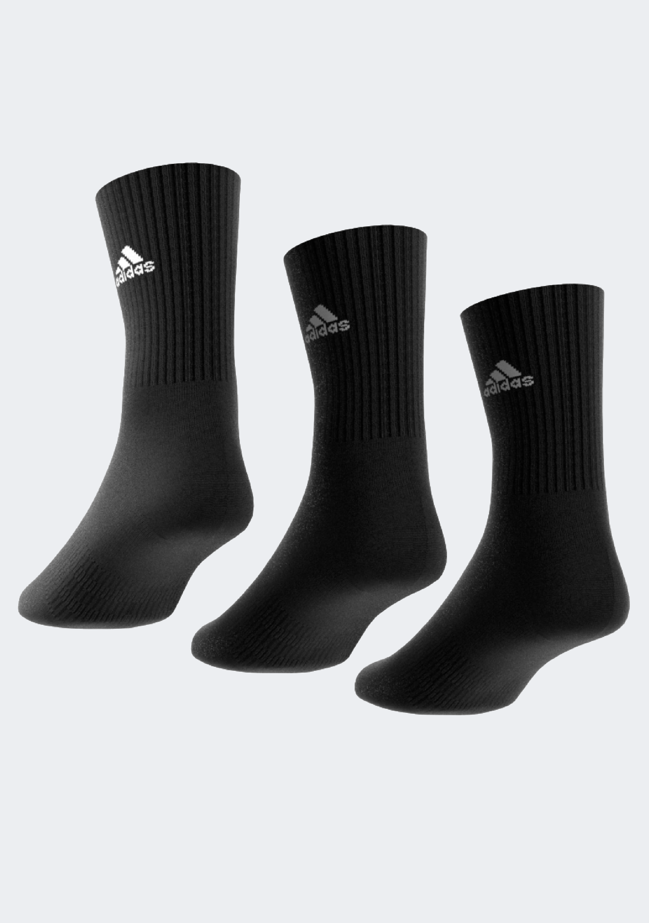 Adidas Cushioned Crew Socks 3 Pack - Comfortable Athletic Socks for Men & Women - Perfect for Running, Gym & Everyday Wear