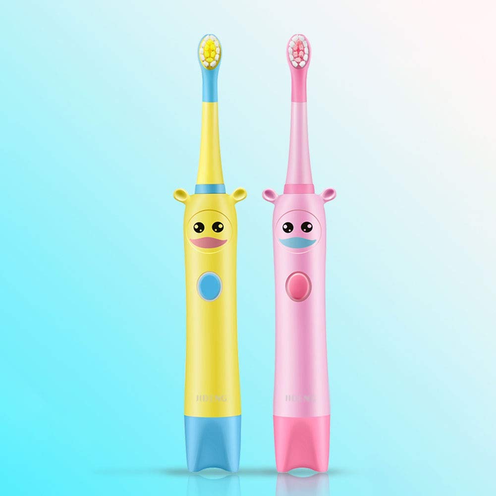 Kids Electric Toothbrush - USB Rechargeable with Smart Timer & 3 Cleaning Modes for Boys & Girls Ages 3-12 | Soft Bristles for Gentle Cleaning | Perfect for Home & Travel Use (Pink, Pack of 2)