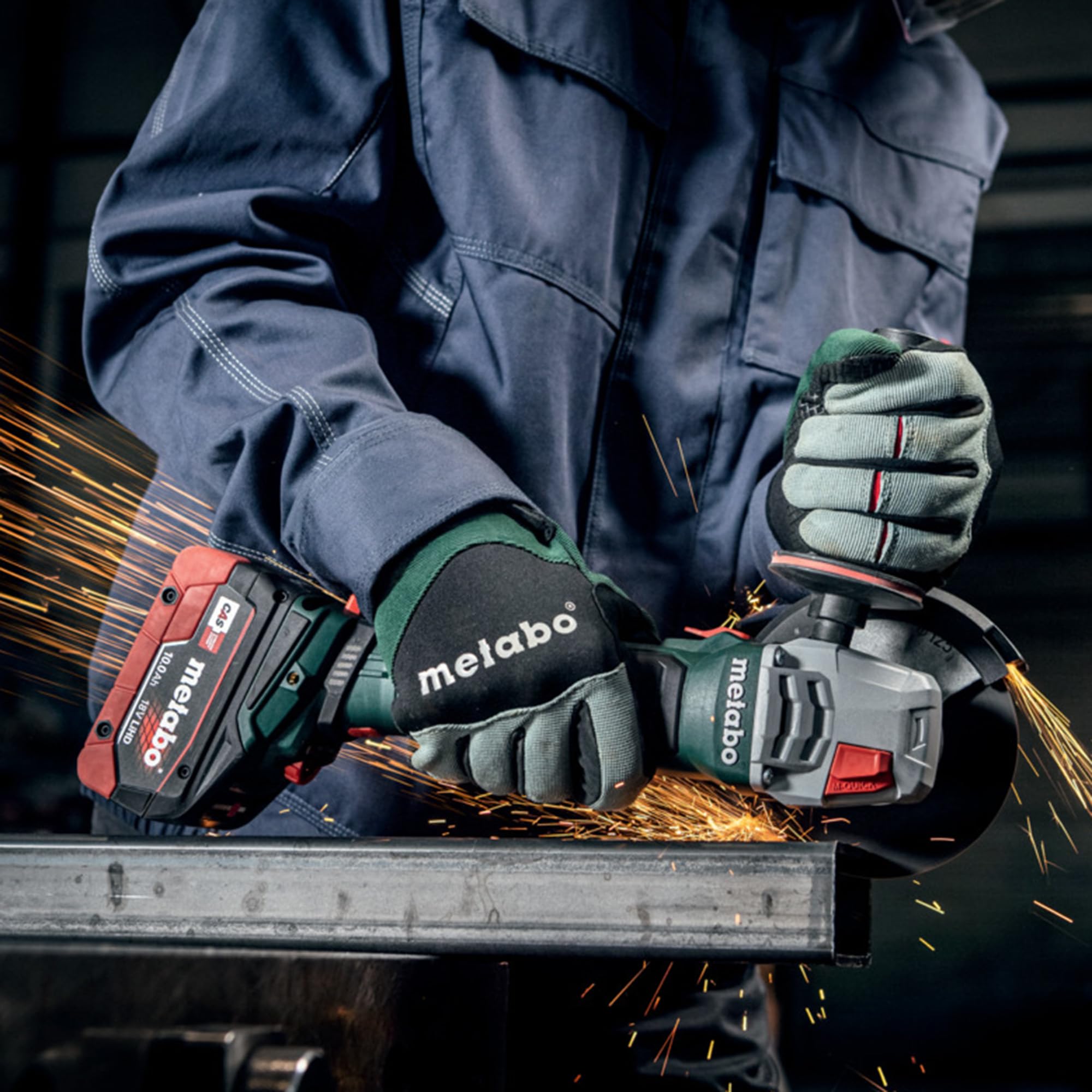 Metabo 18V Cordless 6-Inch Angle Grinder Kit with (2) 18V 5.5Ah Batteries & Brushless Motor - Safety Clutch, Brake & Paddle Switch - WPB 18 LT BL 11-150 Quick Kit - Perfect for Metal Cutting, Grinding & DIY Projects