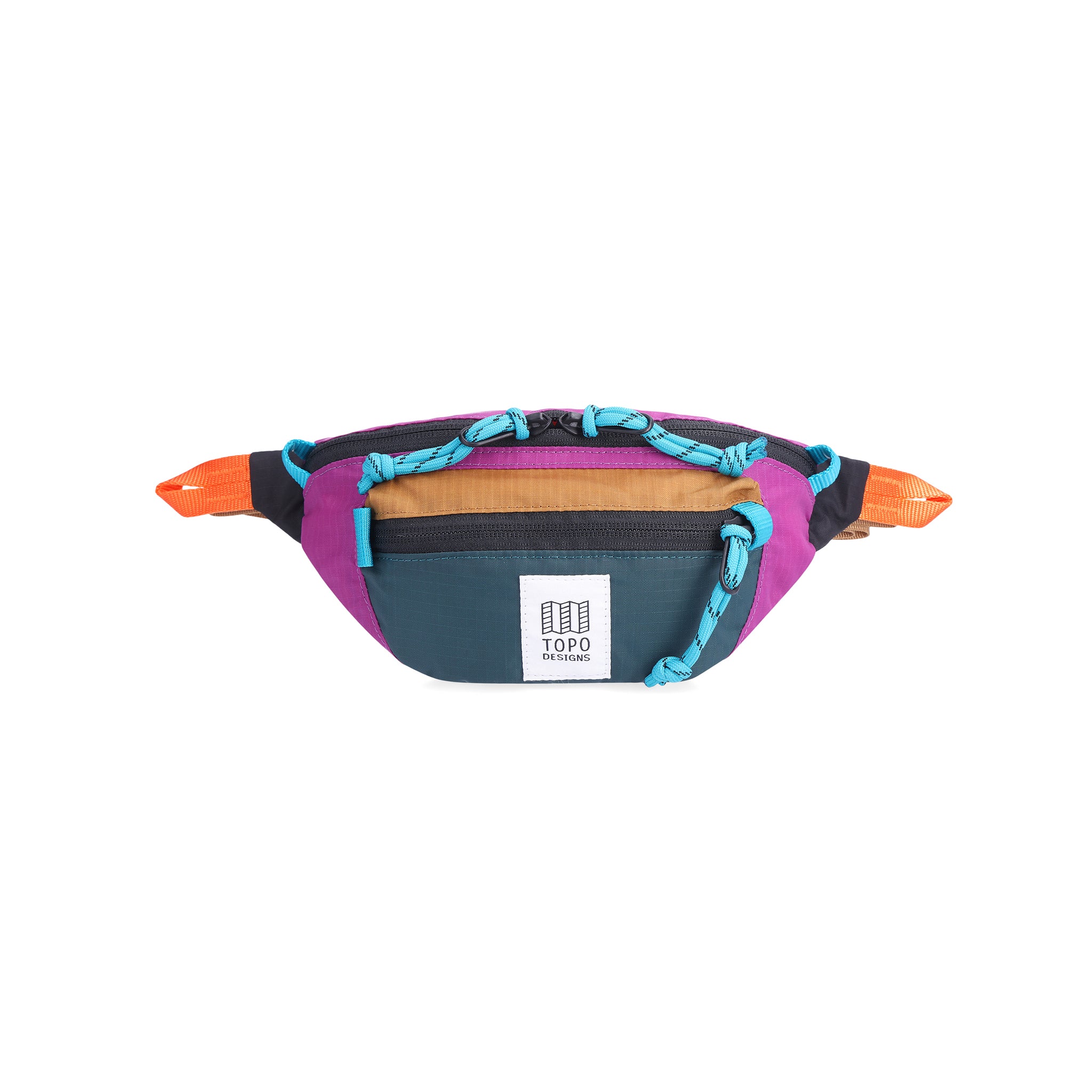 Topo Designs Mountain Waist Pack - Botanic Green & Grape - Durable Outdoor Fanny Pack for Hiking, Travel & Everyday Use