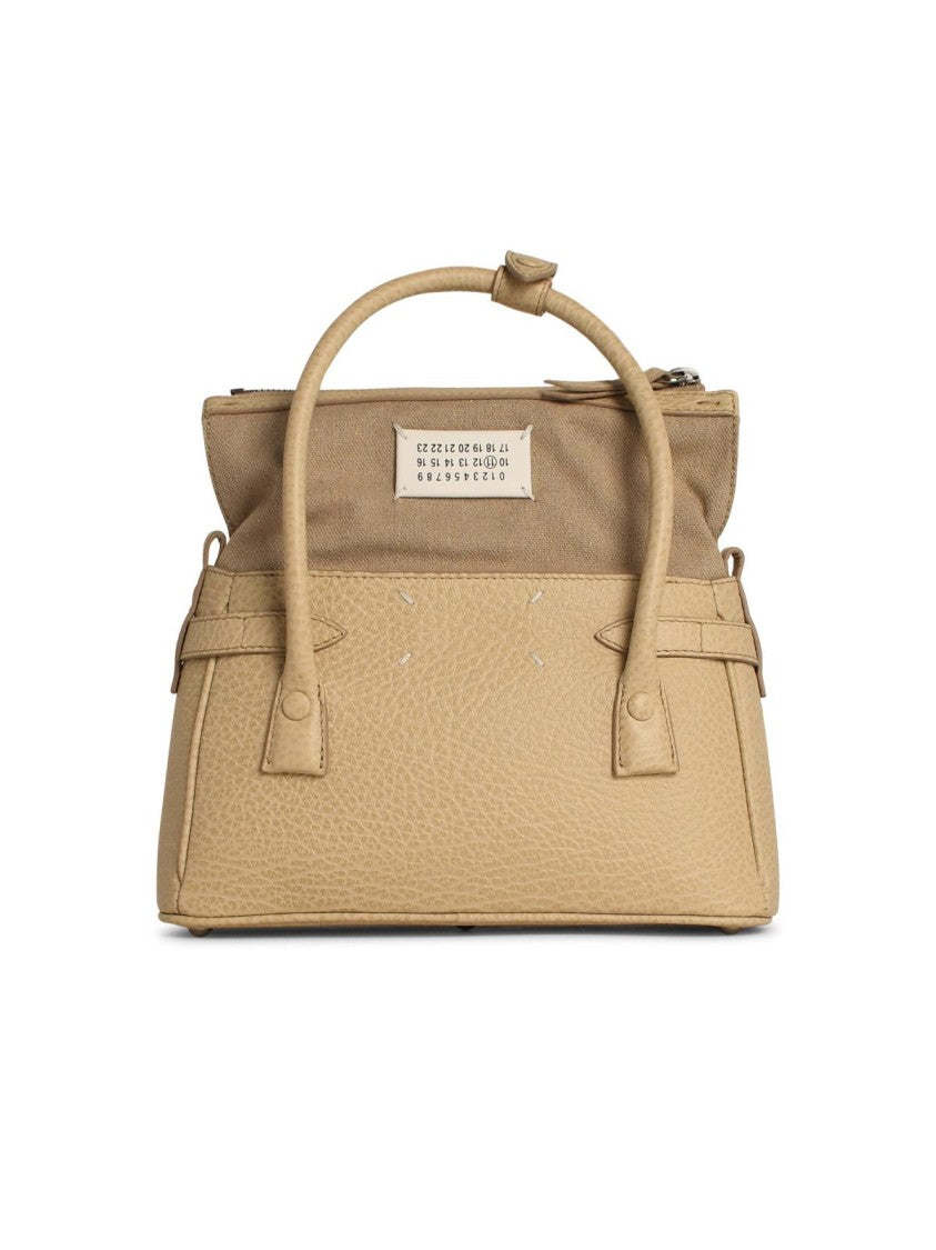 5Ac East West Cream Leather Handbag for Women - Stylish Crossbody Purse for Work, Travel & Everyday Use