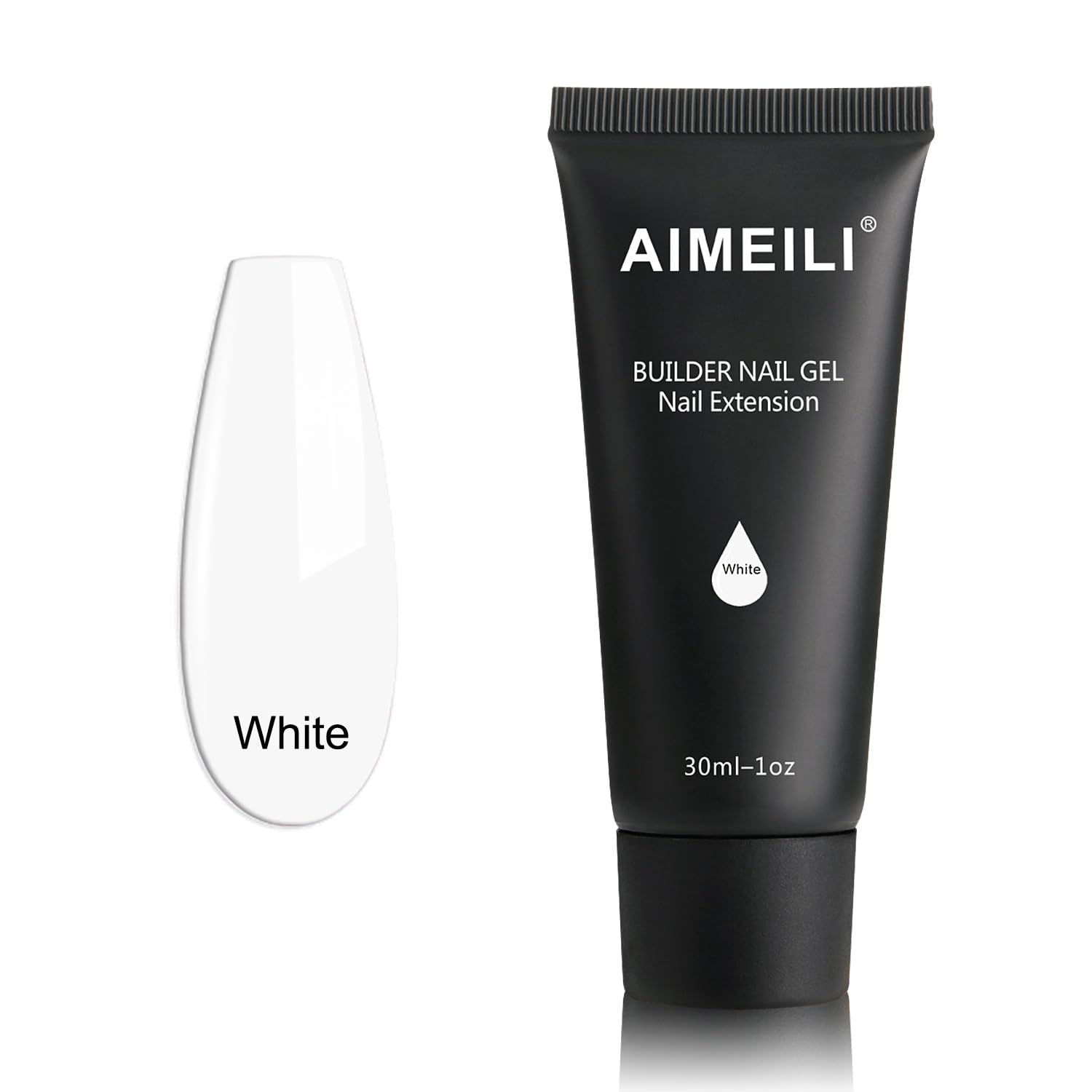 AIMEILI 30ml Soak Off UV LED Nail Extension Builder Gel - White False Nails for Salon & Home Manicure | Perfect for Nail Art, Extensions & DIY Gel Polish Application