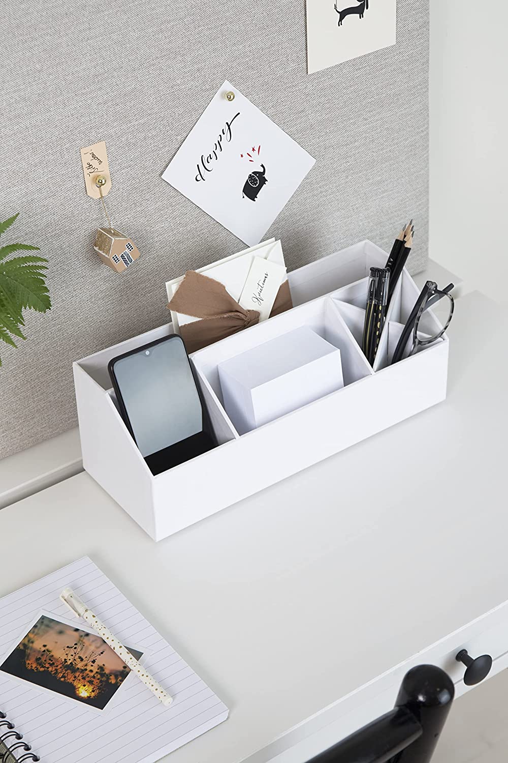 Elisa Desktop Organizer - Stylish Office Desk Accessory for Pens, Papers & Supplies - Perfect for Home, Office or School Organization