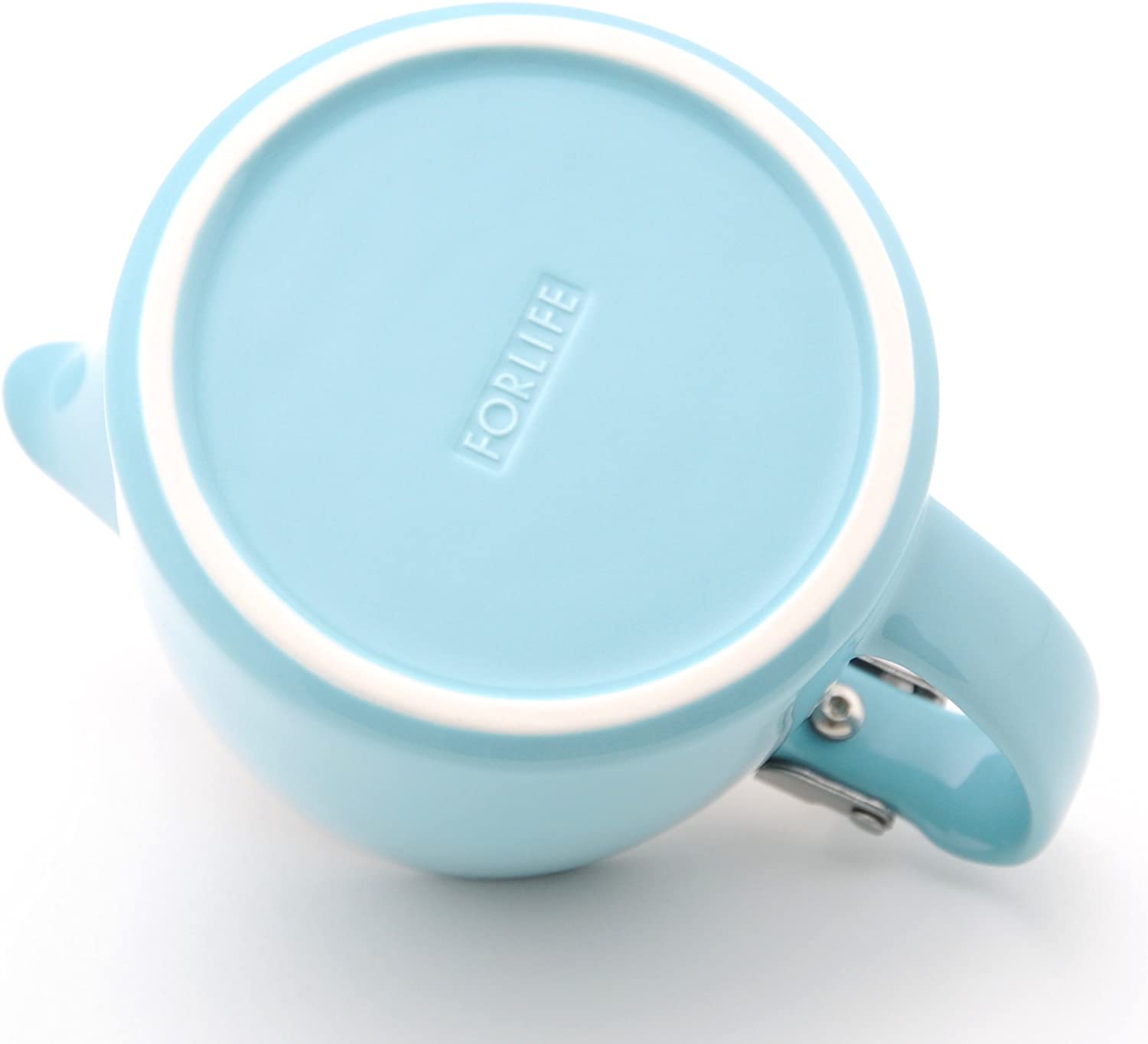 FORLIFE Stump Teapot with SLS Lid & Removable Infuser - 18oz Ceramic Tea Pot, Turquoise - Perfect for Loose Leaf Tea, Herbal Tea & Iced Tea Brewing at Home or Office