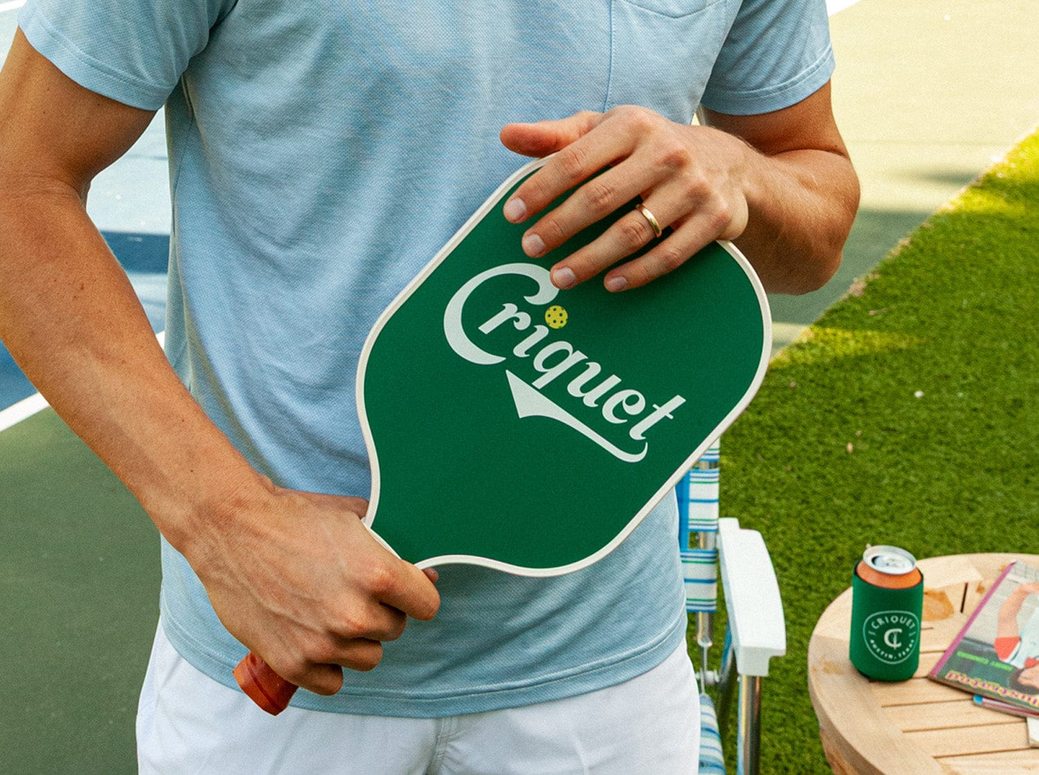 Criquet x Tangerine Premium Pickleball Paddle - Checker Green | Lightweight & Durable | Perfect for Outdoor & Indoor Pickleball Games