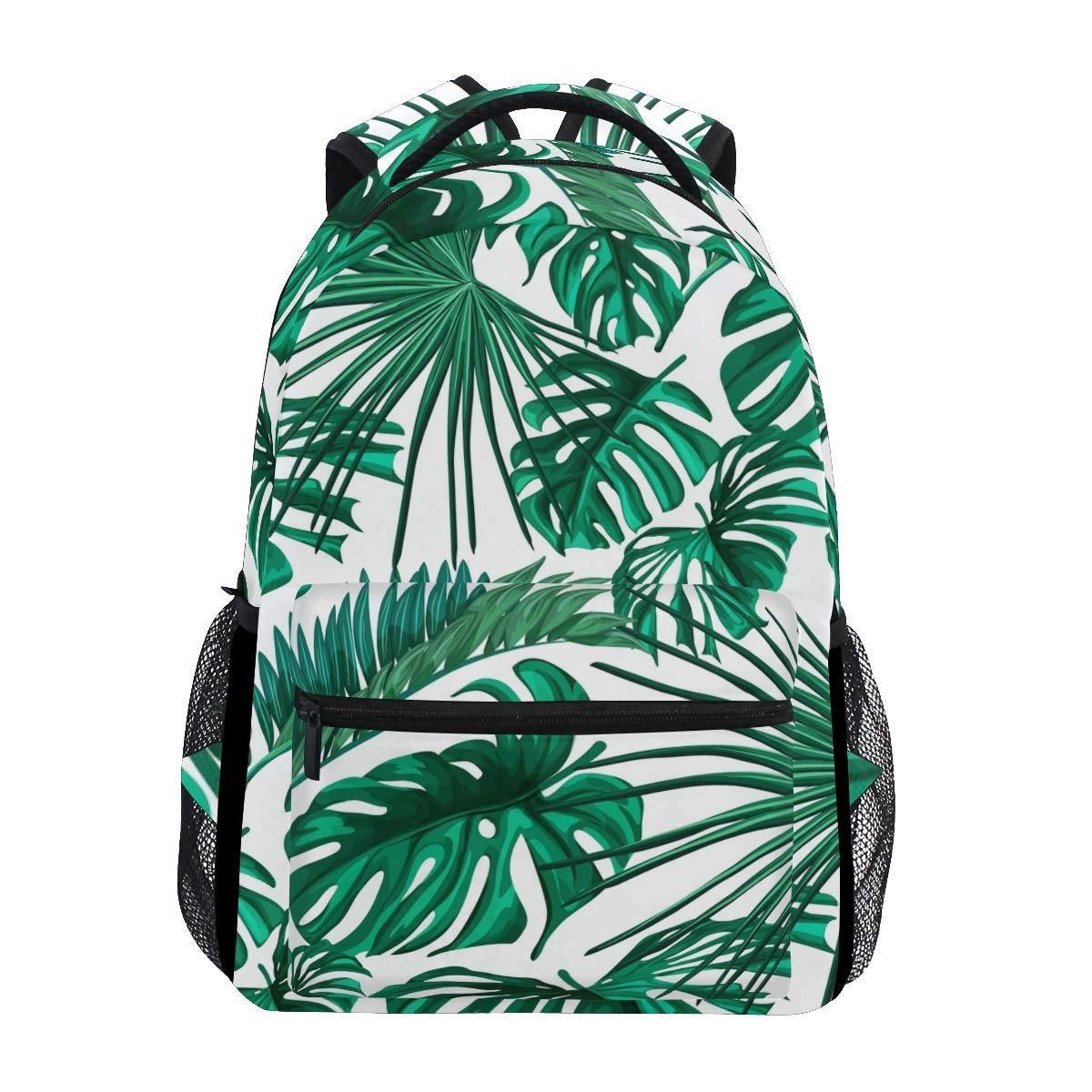Wamika Summer Palm Leaves Backpack - Lightweight Laptop Bookbag for School, Travel & Work - Floral Shoulder Bag for Women, Men, Students (Perfect for Beach, Campus & Commuting)