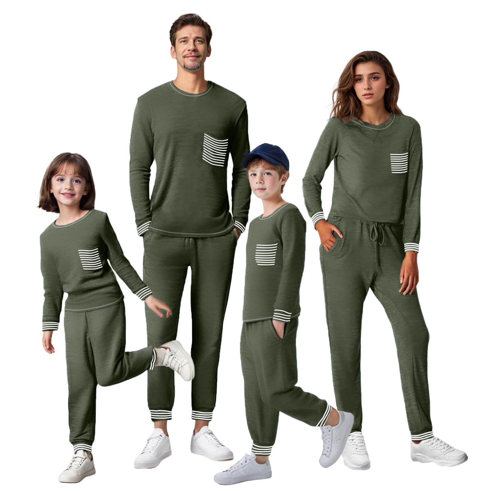 Soft Waffle Knit Family Matching Pajama Sets - 2 Piece Long Sleeve Loungewear with Pockets for Women, Men & Kids | Cozy Sleepwear for Family Movie Nights & Holiday Gatherings