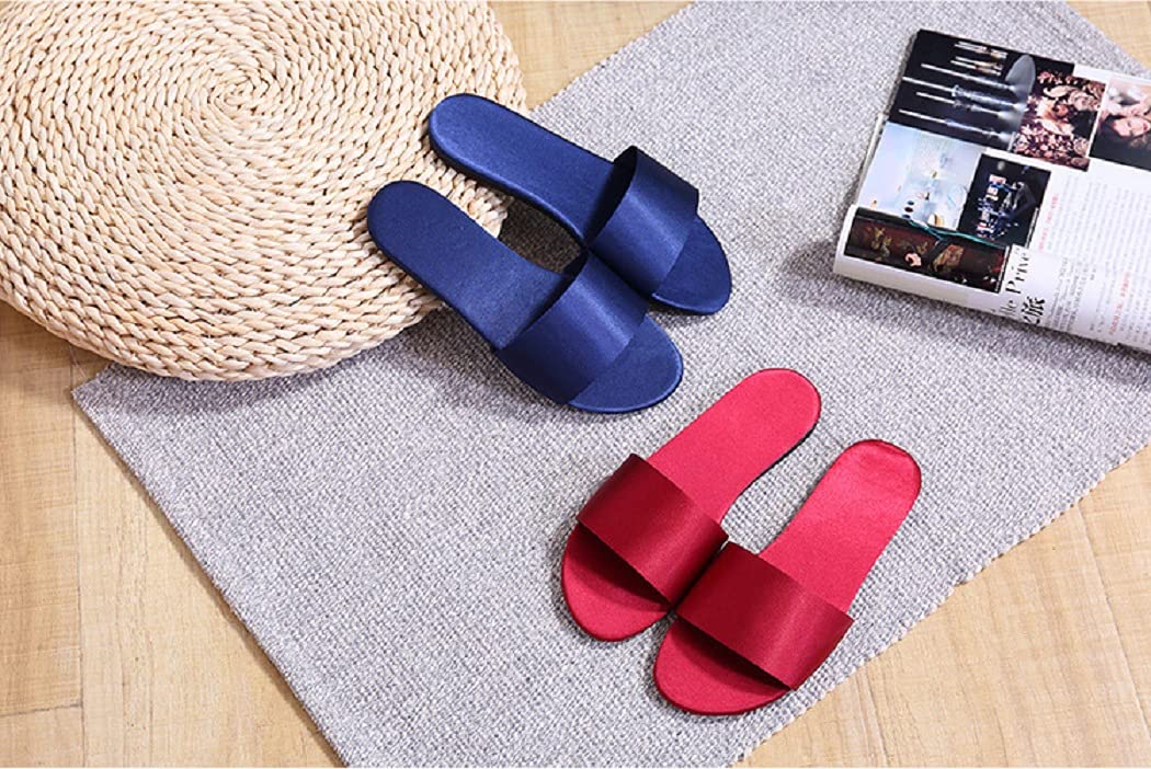 **HANDKEI Women's Summer Satin Slippers – Breathable Indoor Flat Sandals for Home Comfort | Cozy House Shoes for Relaxation & Lounging**