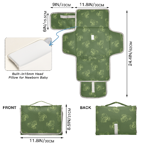 Waterproof Baby Changing Pad - Soft & Portable Diaper Changing Mat for Newborns & Toddlers - Perfect for Nursery, Travel & On-the-Go Diaper Changes