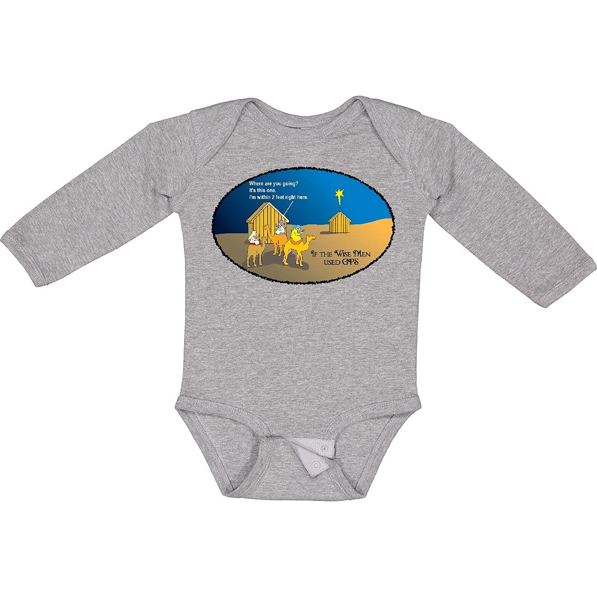 Inktastic Wise Men Christmas GPS Long Sleeve Baby Bodysuit - Perfect Holiday Outfit for Infants & Newborns