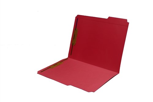Red Folders with 2 Top Fasteners and Top Tab - Letter Size File Folders for Office, School, and Home Organization - Perfect for Document Storage, Filing, and Paperwork Management