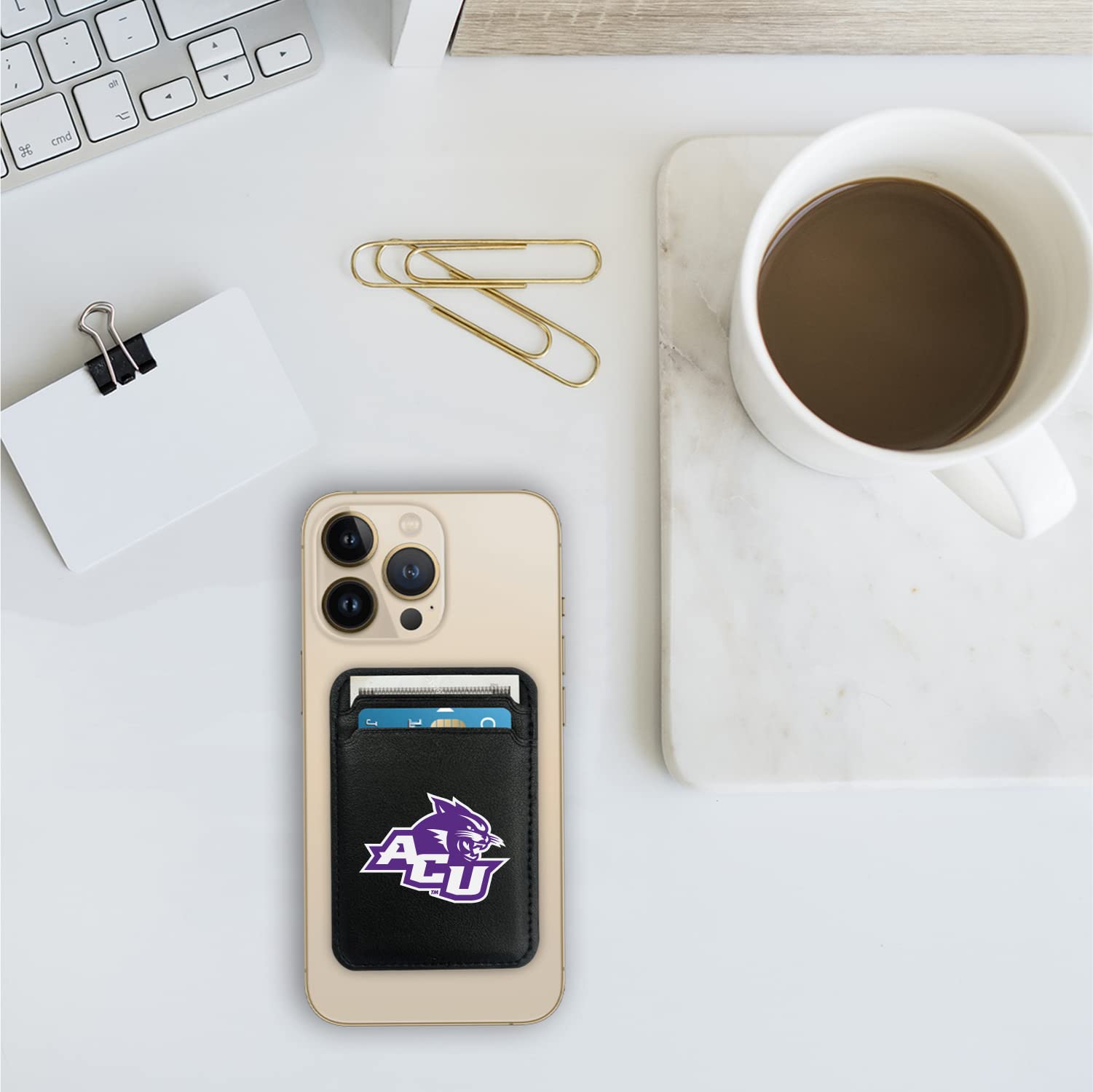 OTM Essentials Abislim Faux Leather Magnetic Phone Wallet Case - Compatible with MagSafe Devices | Slim & Lightweight Design | Perfect for ACU Students & Daily Commute | Ideal for Credit Cards, ID & Cash Storage