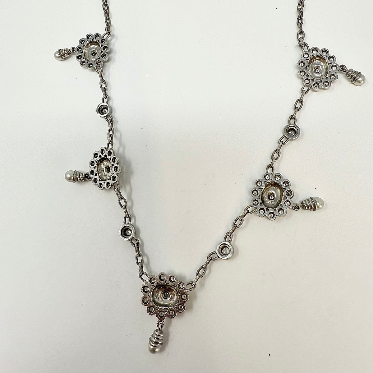 18K White Gold Pearl and Diamond Necklace for Women - Elegant Bridal Jewelry & Gift for Anniversary, Wedding, Valentine's Day