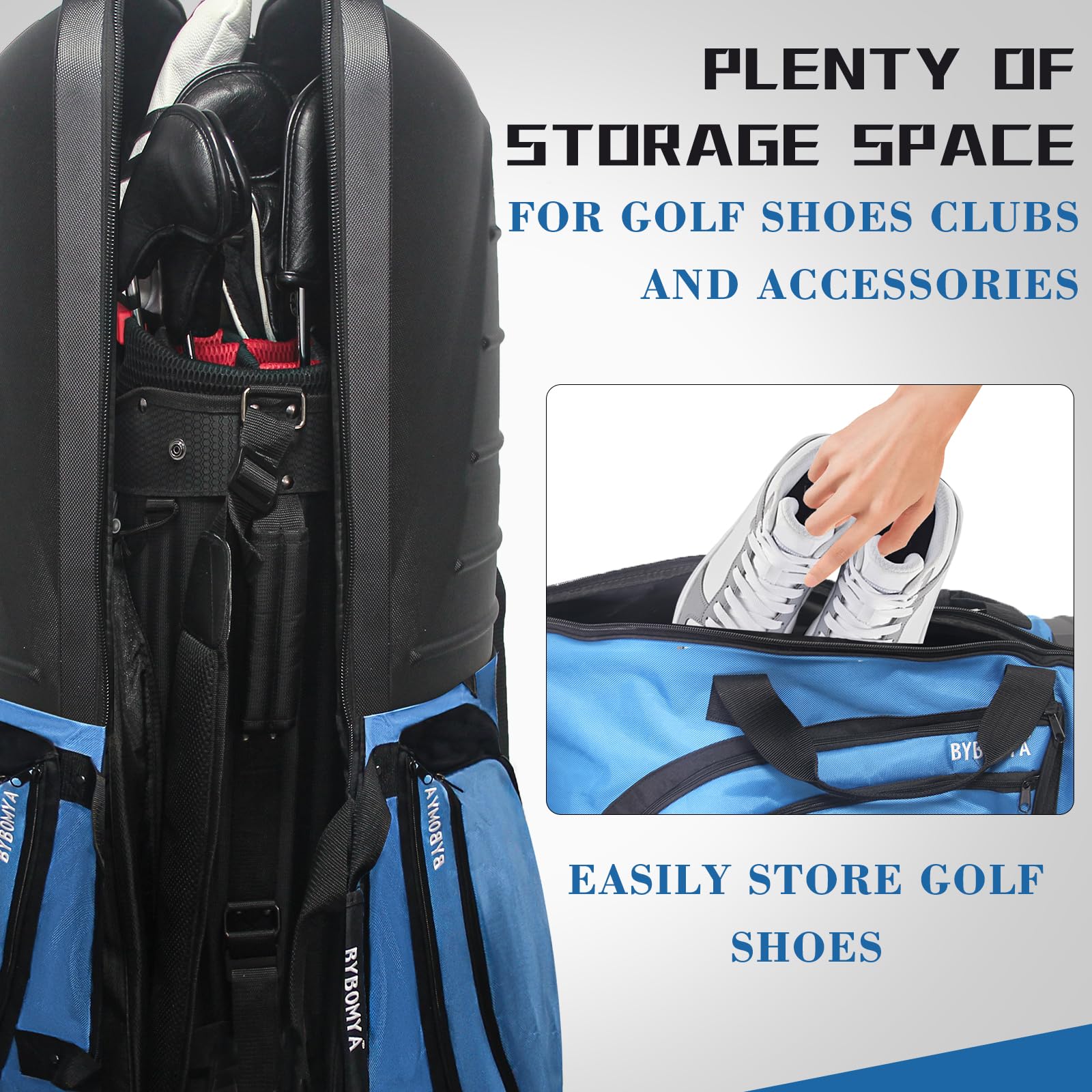 Premium Oversized Golf Travel Bag with Wheels & ABS Hard Case - 1680D Oxford Heavy Duty Protection | Lightweight Airline Approved Golf Club Carrier | Perfect for Air Travel & Golf Vacations