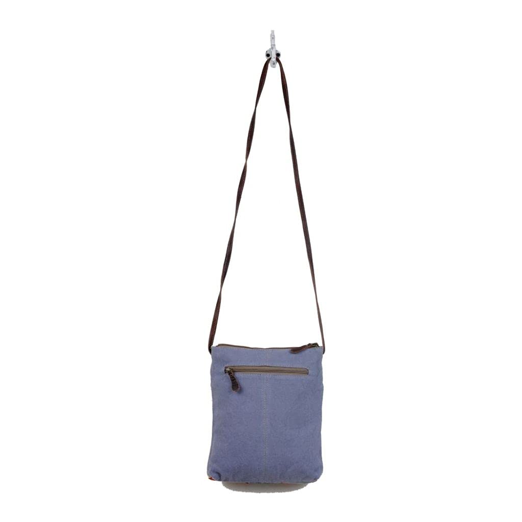 Myra Flaming Crossbody Bag - Upcycled Cotton & Cowhide Leather for Everyday Use