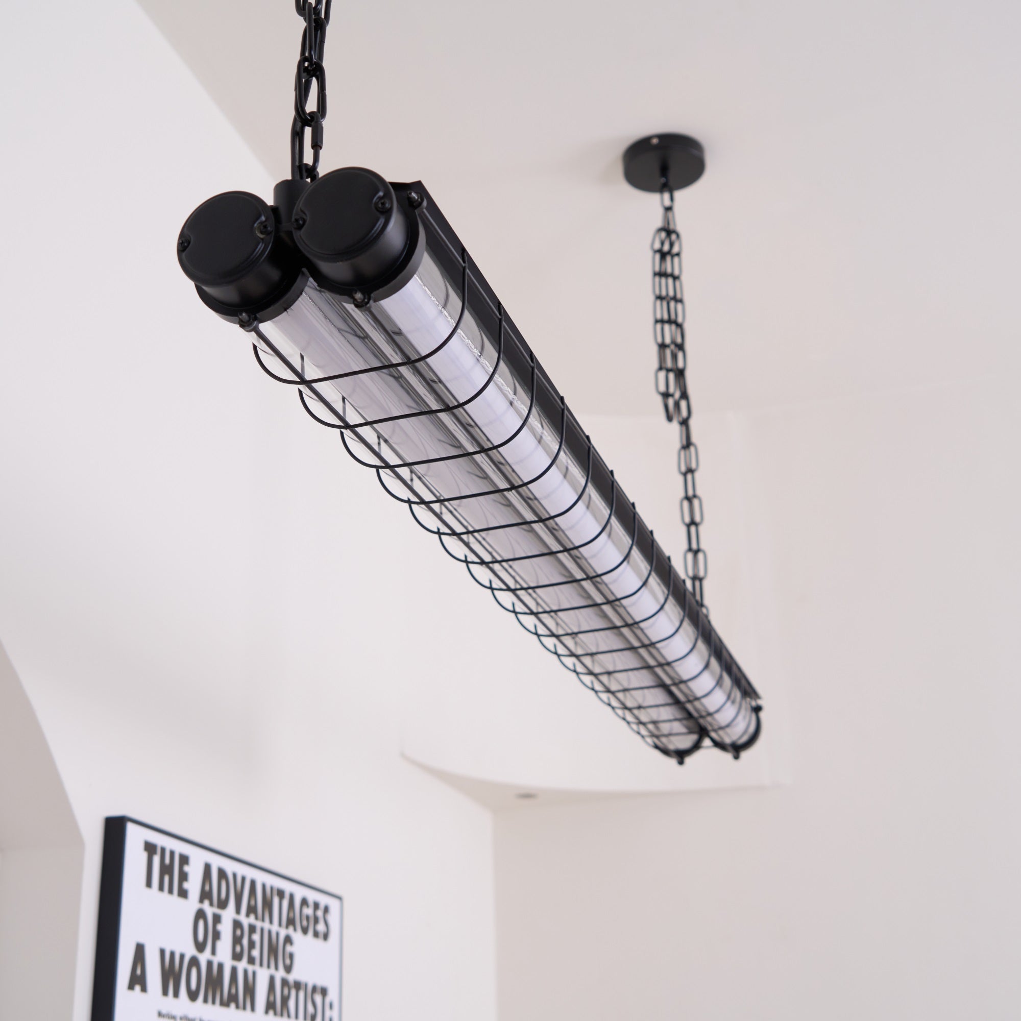 Handmade Artisan Glass Linear Chandelier - Modern Crystal Pendant Light for Dining Room, Living Room, Bedroom & Entryway
