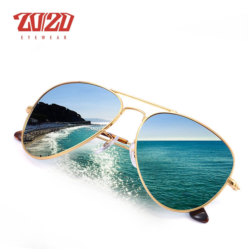20/20 Unisex Full Rim Square Alloy Polarized Sunglasses 17019 - UV Protection for Driving, Outdoor Sports & Fashion Accessories