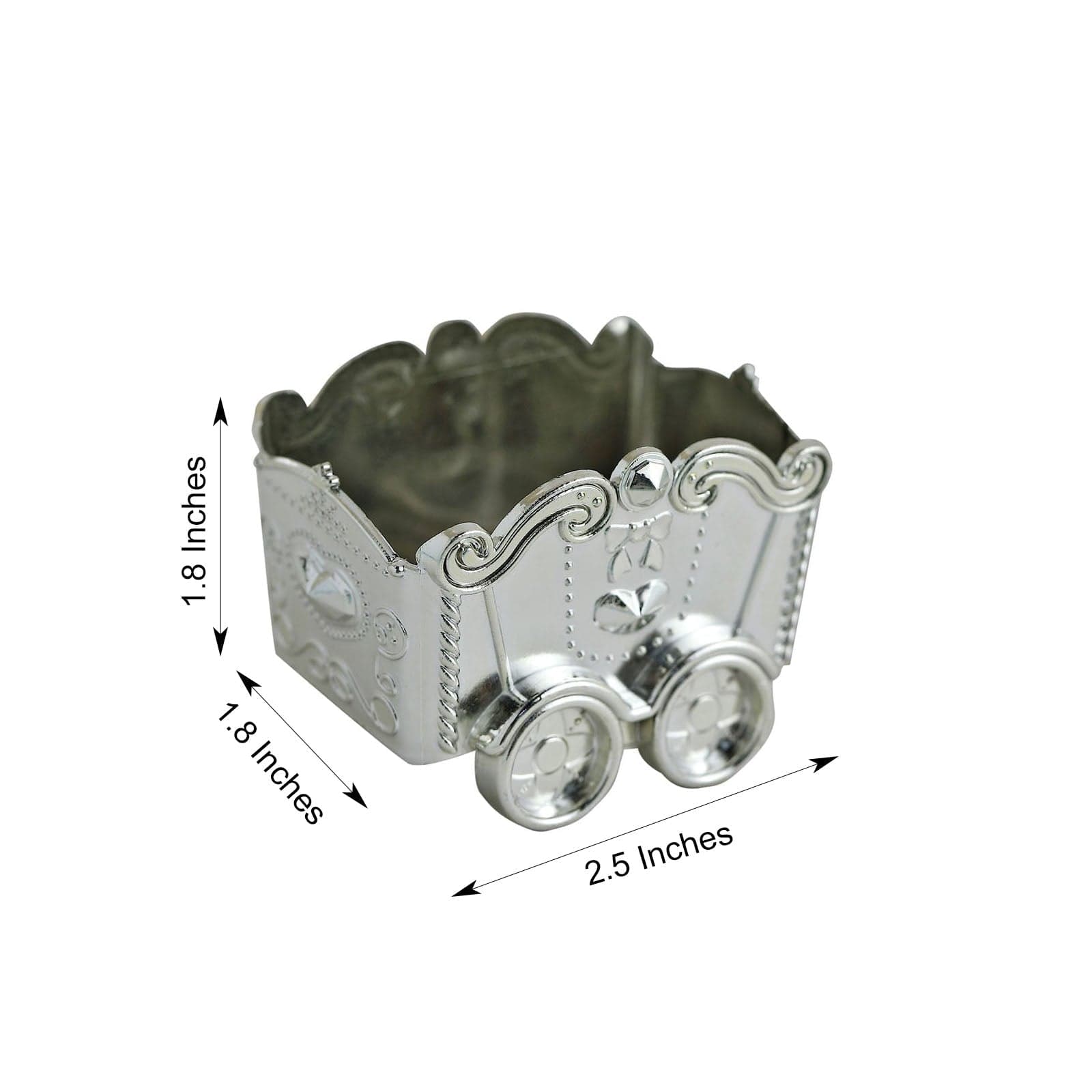 12 Pack Metallic Mini Chariot Wedding Favor Boxes - Elegant Gift Holders for Wedding, Bridal Shower, Baby Shower & Party Favors