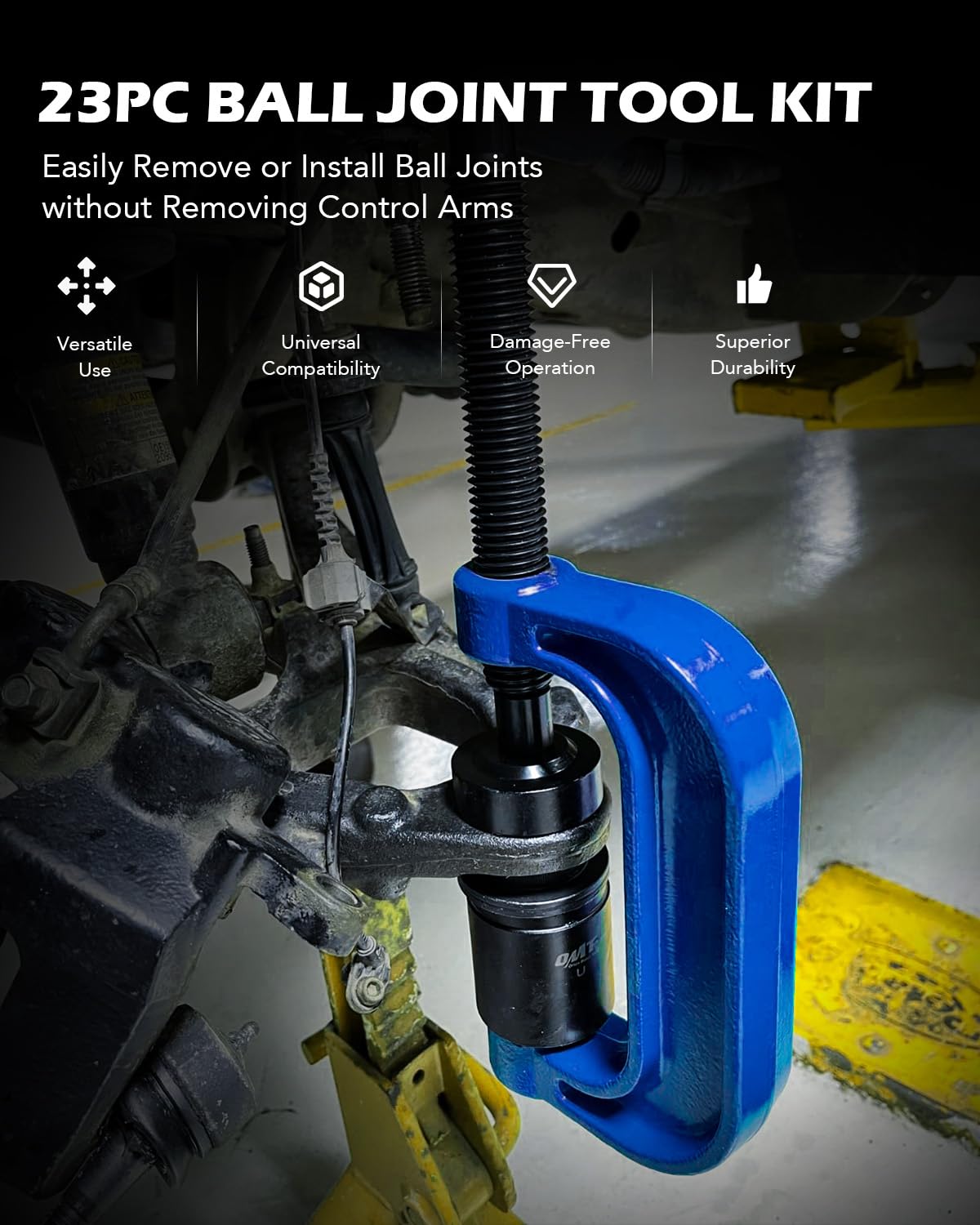 Orion Motor Tech 23-Piece Heavy Duty Ball Joint Removal Tool Kit with Press, U Joint Remover, Sockets & Universal Adapters - Compatible with Most 2WD/4WD Cars, Trucks & SUVs - Perfect for Auto Repair Shops & DIY Mechanics