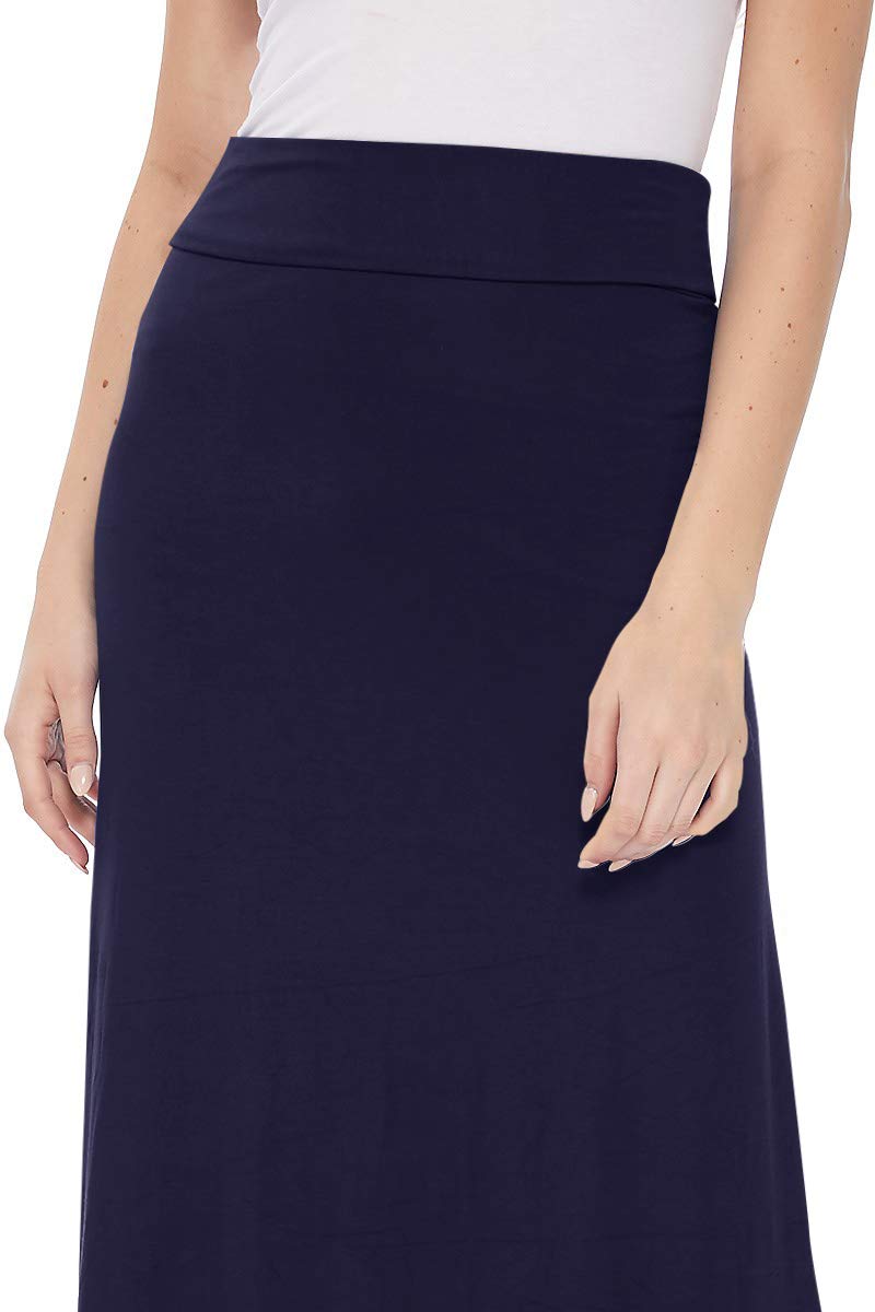 FashionJOA Women's Stretchy Flowy Maxi Skirt with Elastic Waistband - Comfortable & Stylish Summer Beach Dress for Casual Outings, Vacations & Boho Fashion