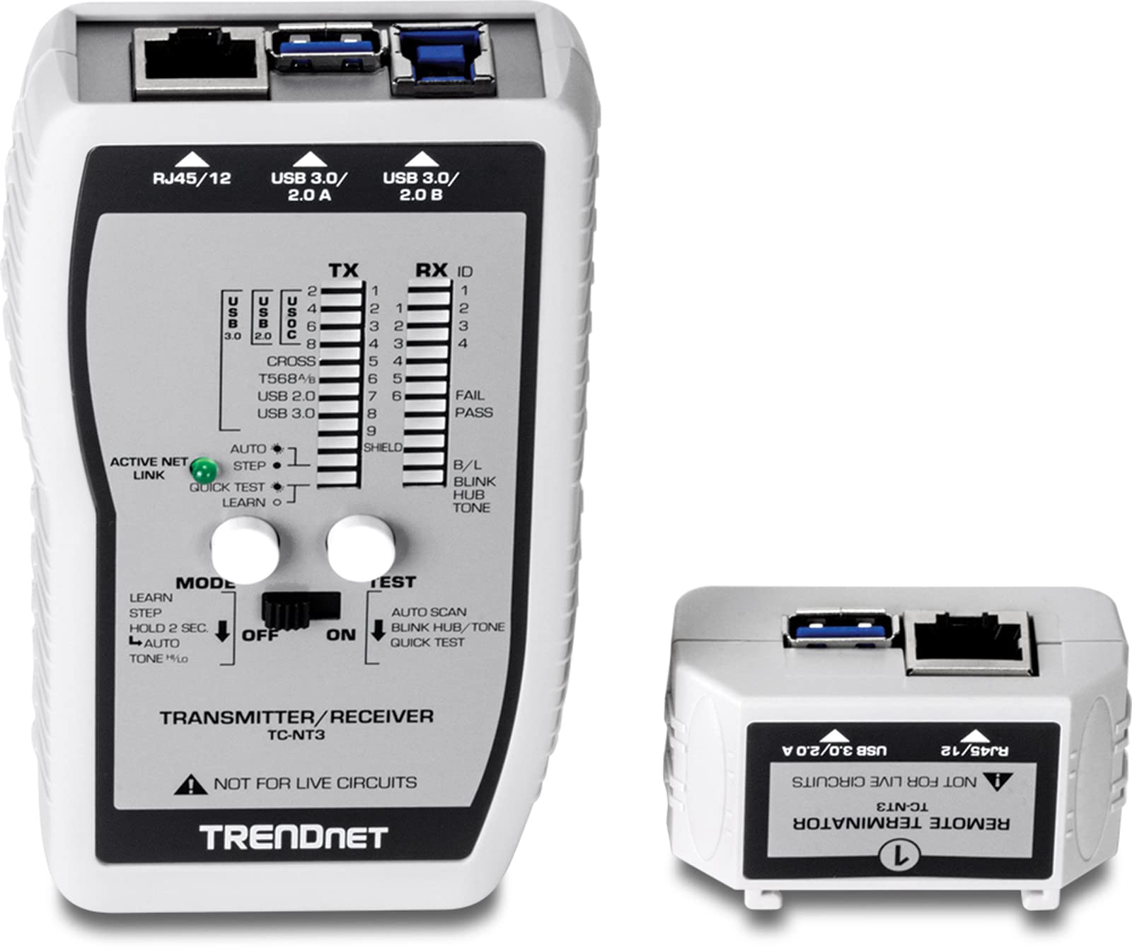 TRENDnet TC-NT3 Professional VDV and USB Cable Tester - Network Cable Continuity Checker for Ethernet, Phone, Coaxial & USB Cables - Ideal for IT Technicians, Network Installations & Home Office Setup
