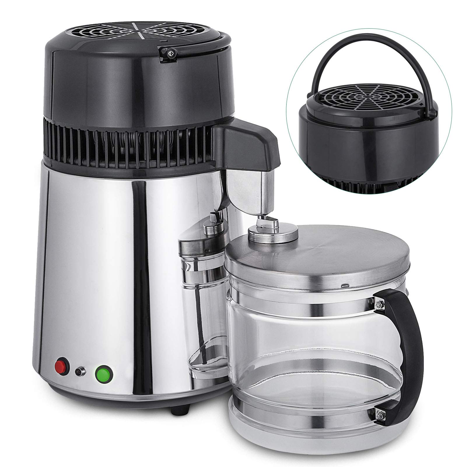 Gaone 4L Stainless Steel Water Distiller Machine for Home - 220V Countertop Pure Water Purifier | Perfect for Drinking, Cooking, Baby Formula & Emergency Preparedness