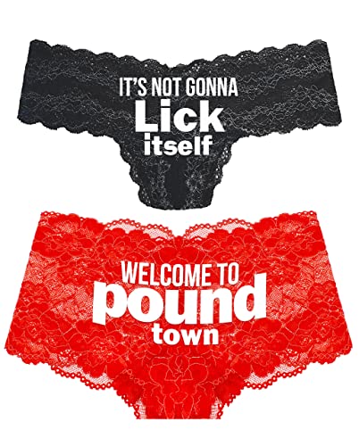 2 Piece Set - Red Boyshort/Black Thong