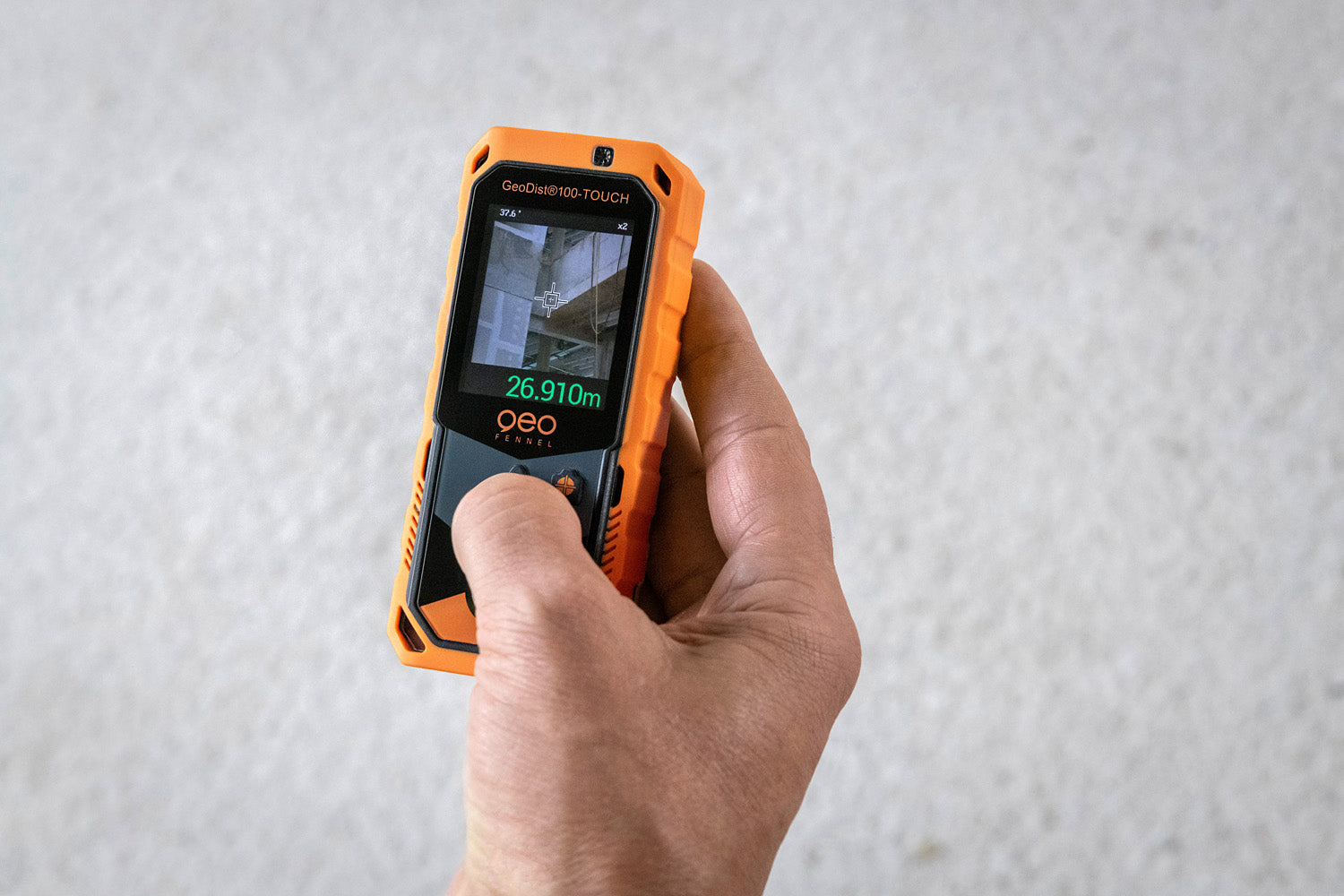 Geo FENNEL GeoDist®100 Touch Laser Distance Meter - High Precision Digital Measuring Tool for Construction, Real Estate & DIY Projects | Indoor & Outdoor Use