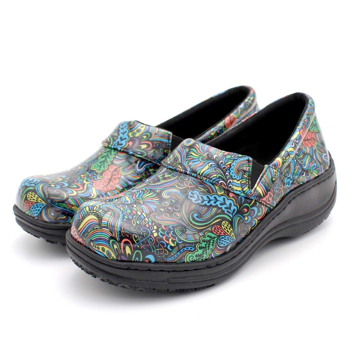 Laforst Women's Rachel Slip-Resistant Nursing Shoes - Non-Slip Work Shoes for Nurses, Waitresses & Waiters - Comfortable Manmade Upper Clogs for Hospital, Restaurant & Healthcare Professionals