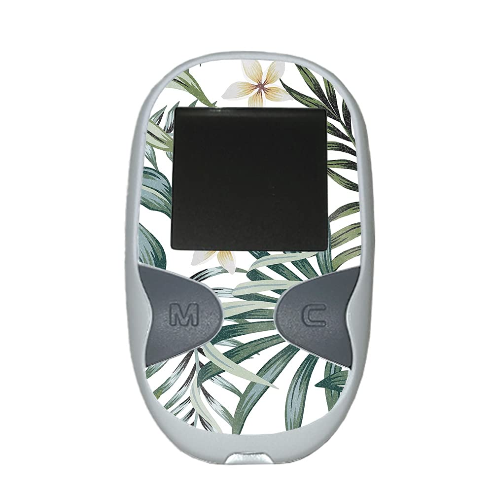 MightySkins Glossy Glitter Skin Cover for Care Touch Glucose Meter - Tropical Hibiscus Design | Protective & Durable High-Gloss Finish | Easy to Apply | Made in USA | Perfect for Diabetes Testing at Home, Travel & Daily Use