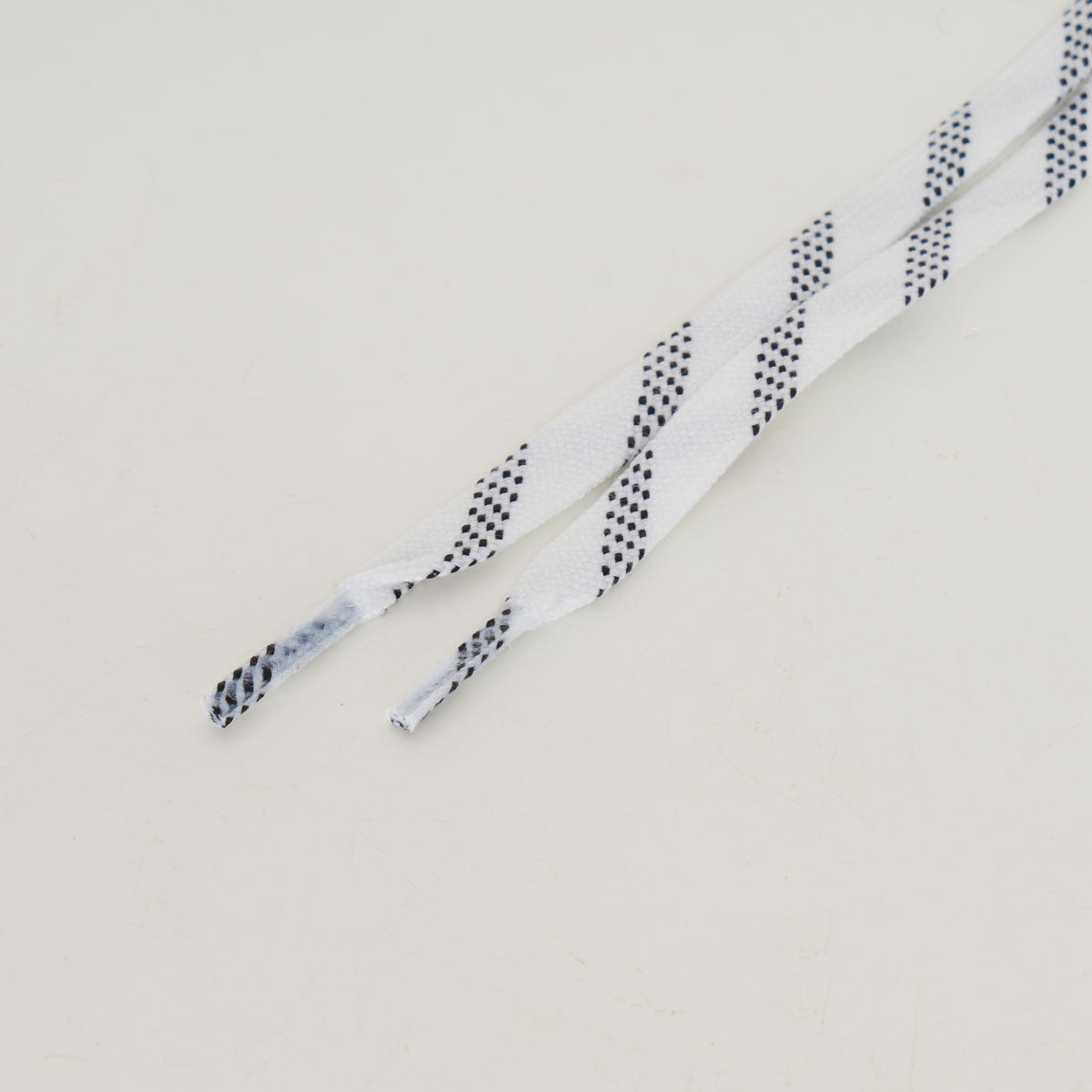 Myfit Waxed Pro Laces - Premium White & Black Striped Shoelaces for Running, Hiking & Work Boots - Durable & Non-Slip Design