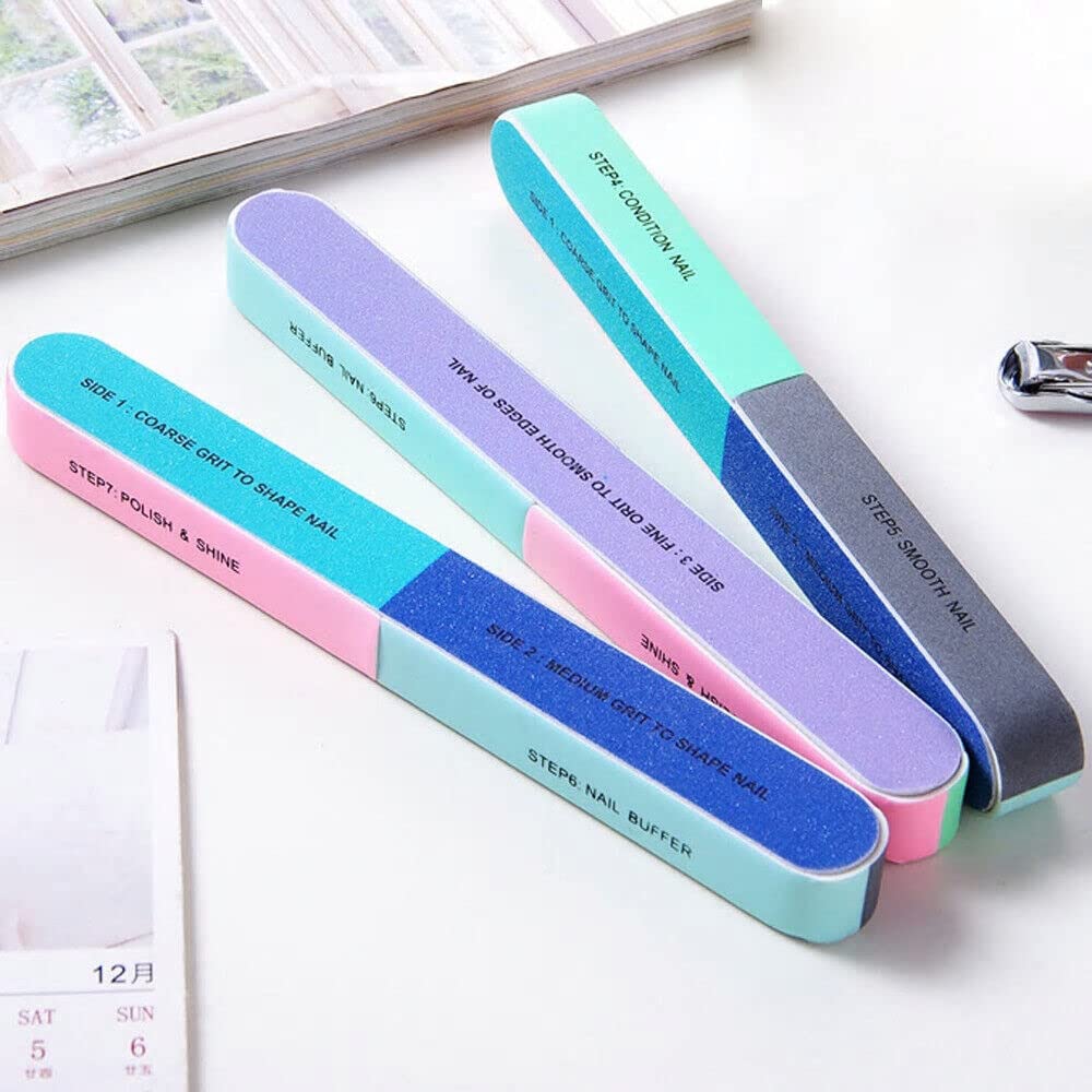 9UP® Professional 7-in-1 Nail File & Buffer Set for Manicure & Pedicure | Nail Repair, Shaping & Polishing Kit | Multicolor Pack of 3 | Perfect for Home, Salon & Travel Nail Care