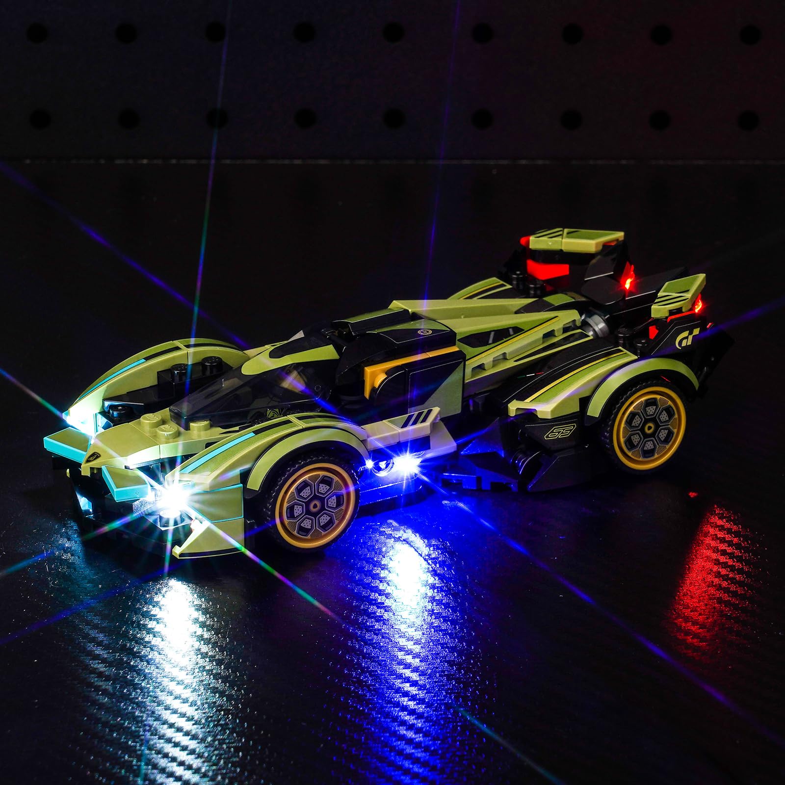 BrickBling LED Light Kit for Lego Lamborghini V12 Vision GT Super Car (Compatible with Lego 76923) - DIY Decorative Lighting for Model Cars & Night Display
