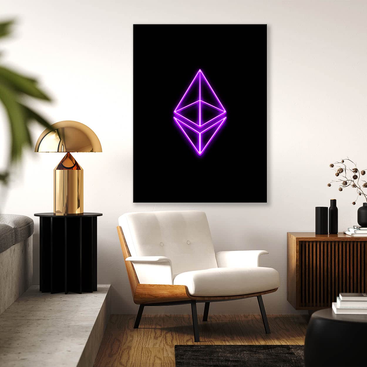 Crypto Canvas Wall Art - Bitcoin & Ethereum Themed Modern Home Decor for Living Room, Office & Gifts