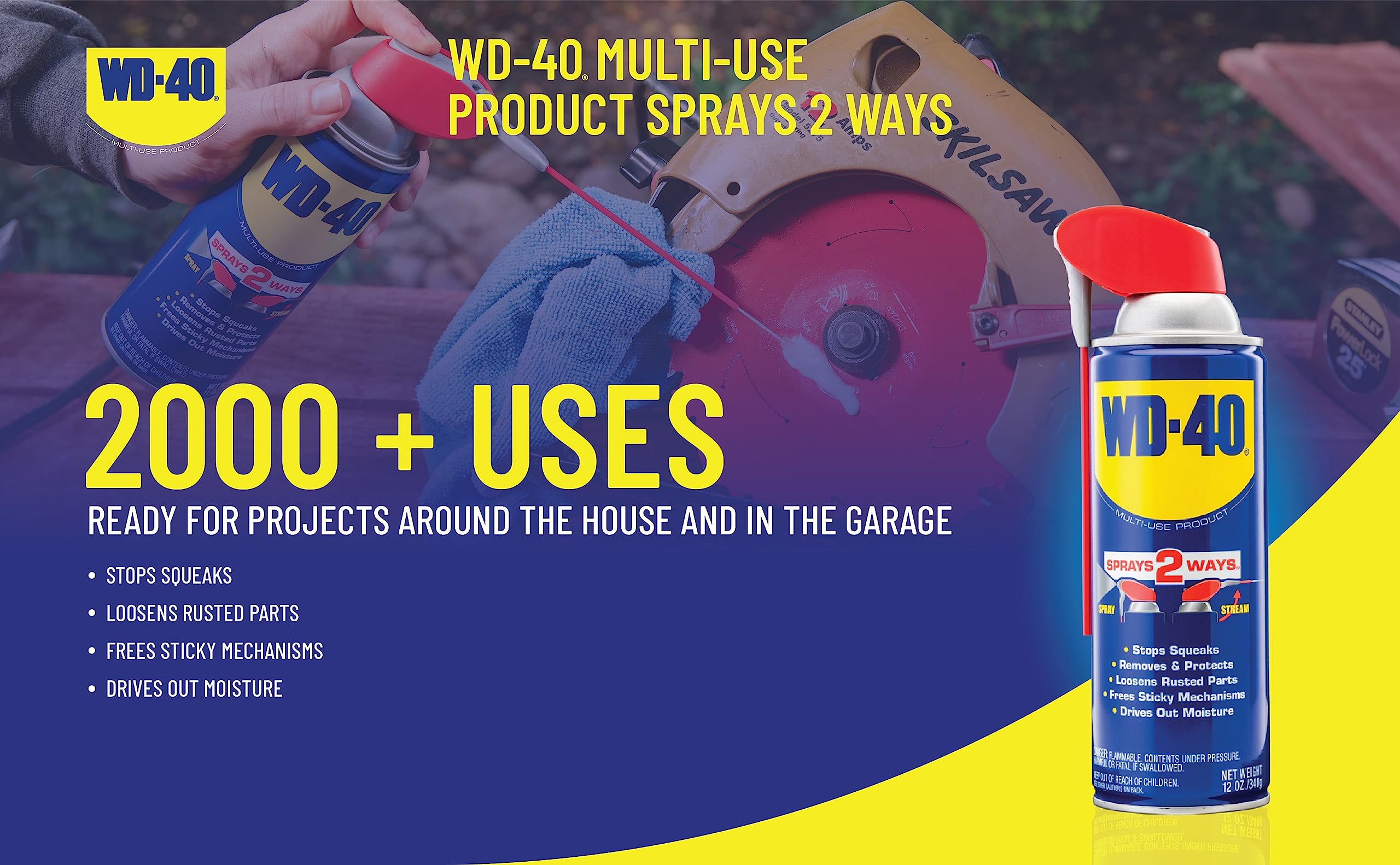 WD-40 Multi-Use Product Original Formula 3-Piece Combo Kit - 3 oz Mini Can, 8 oz & 12 oz Smart Straw Spray Bottles - Lubricant, Rust Remover & Penetrating Oil for Home, Garage & Automotive Maintenance