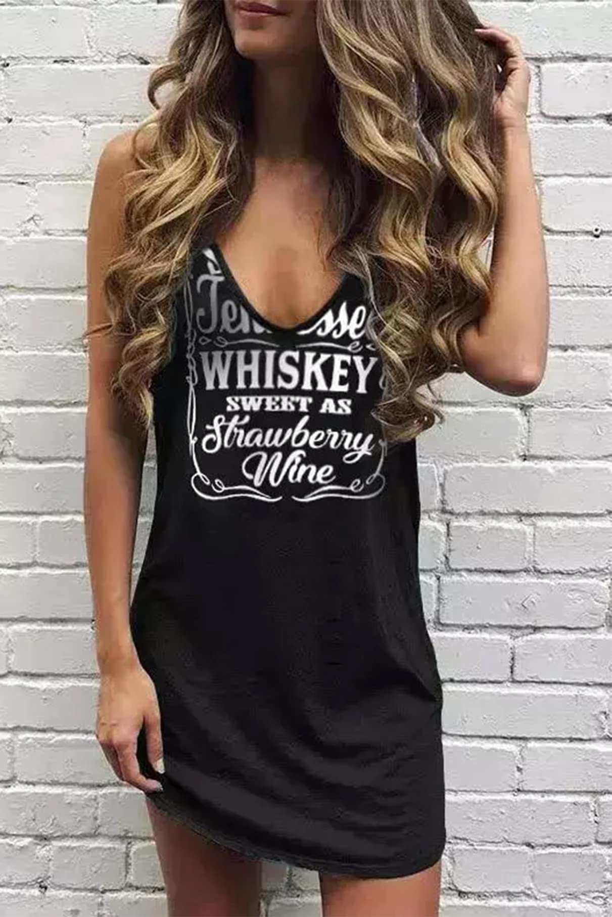 Sexy V-Neck Sleeveless Mini Sundress for Women - Summer Beach Vacation Dress, Casual T-Shirt Dress, Perfect for Pool Parties & Tropical Getaways