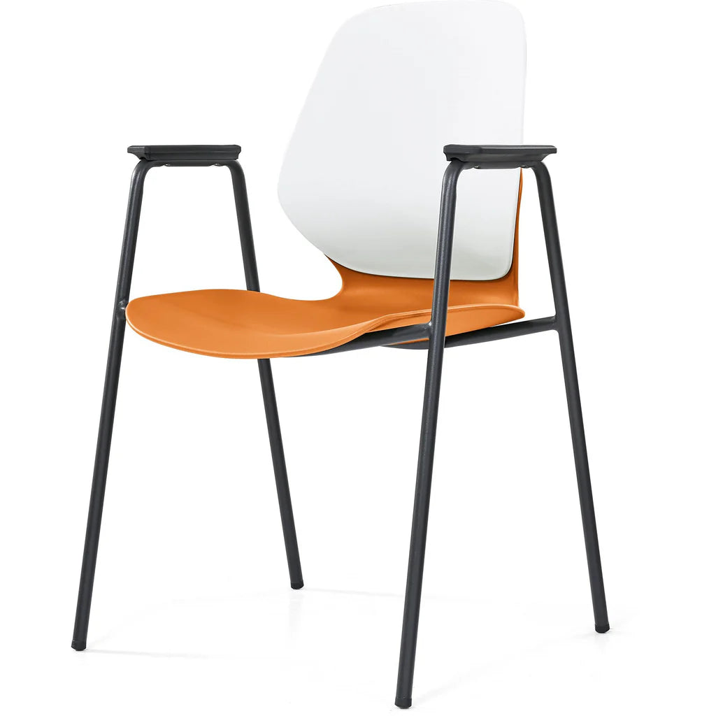 KALEIDO 4-Leg Stool with Arms - Modern Accent Chair for Living Room, Bedroom, or Office - Perfect for Relaxing, Reading, and Extra Seating