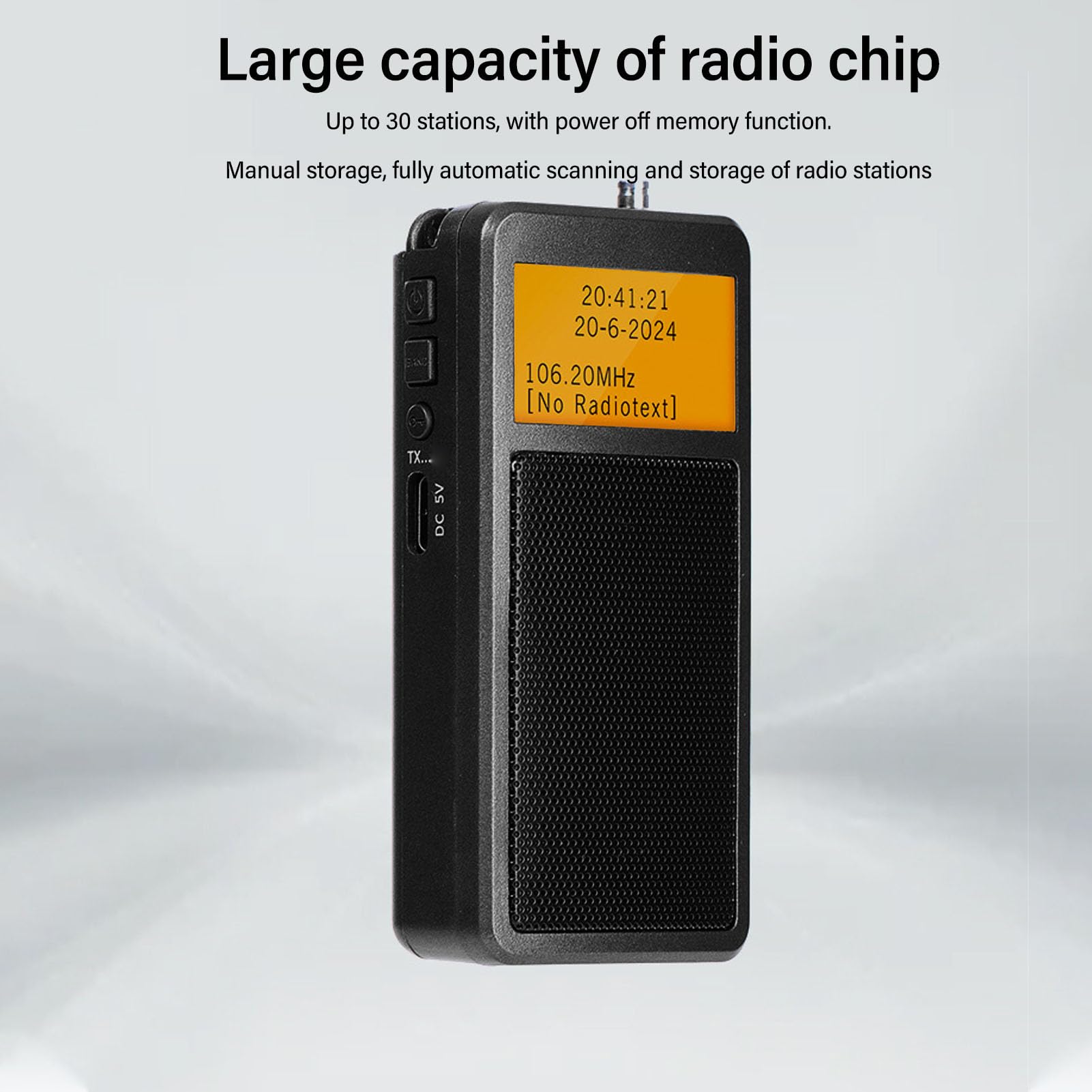 Portable FM Radio - Handheld Pocket AM/FM Radio with Digital Display, Earphone Jack & Built-in Speaker - Perfect for Walking, Jogging, Gym, Camping, Travel & Emergency Use