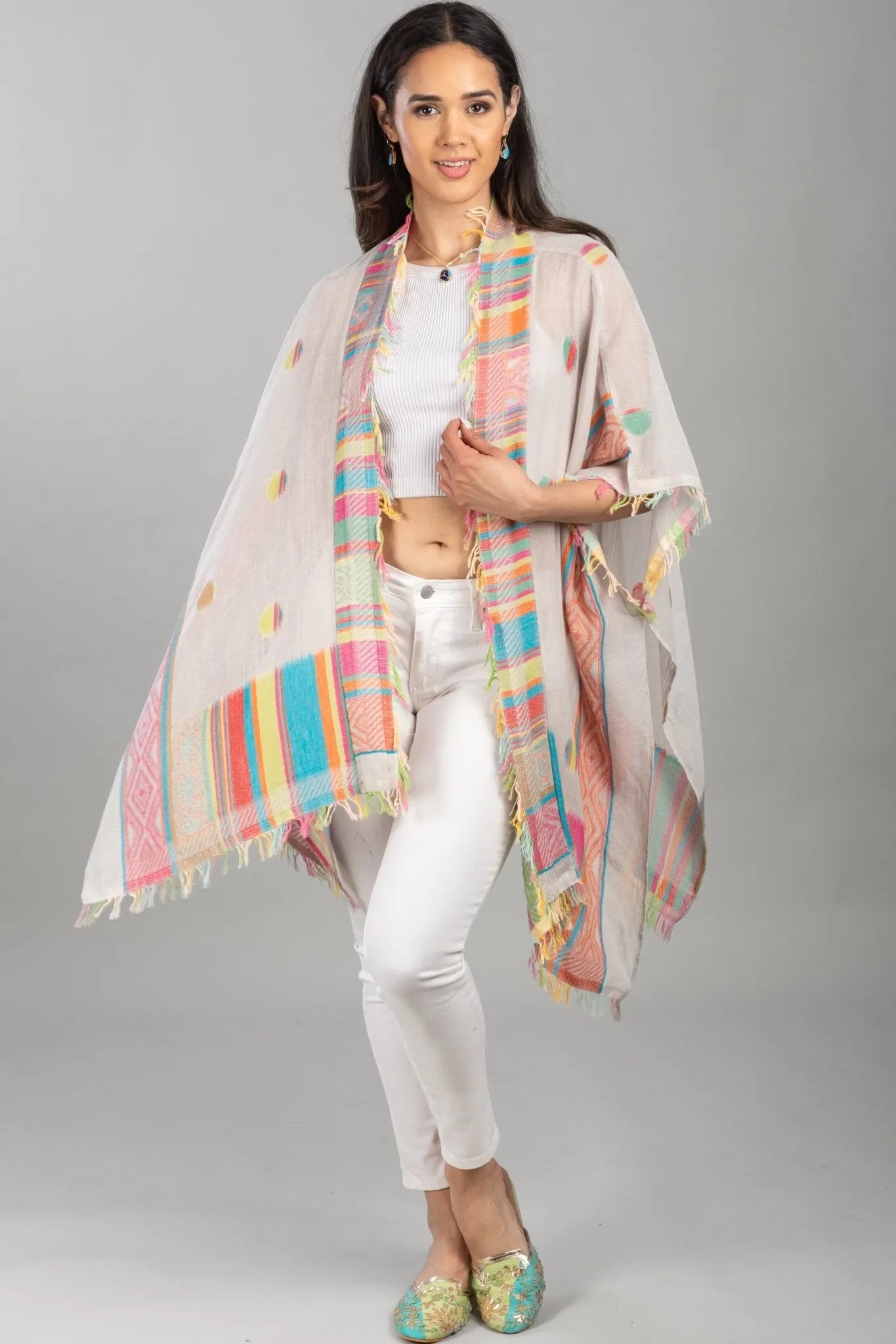 Jacinda Kimono Robe for Women - Lightweight Floral Print Long Sleeve Bathrobe - Perfect for Spa, Lounge, and Beach Cover-Up