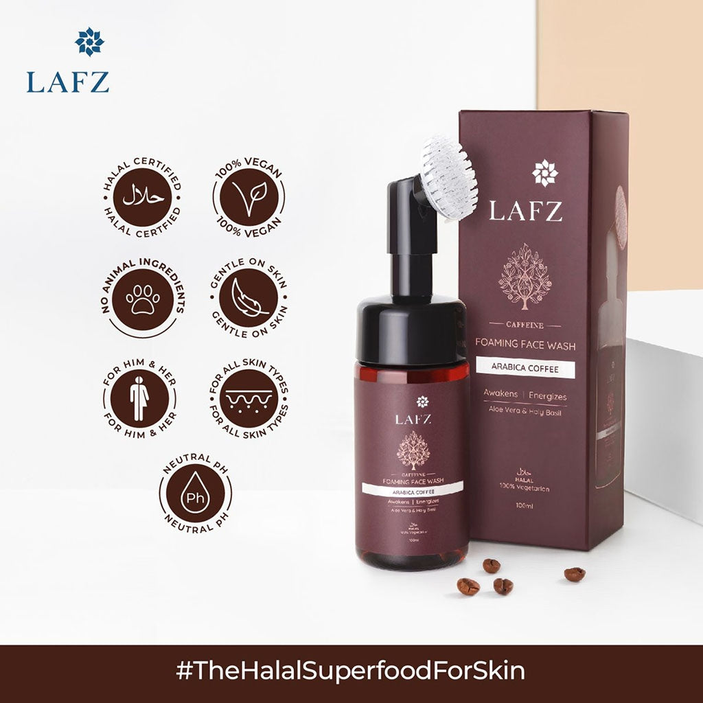 Lafz Foaming Face Wash with Caffeine & Arabica Coffee - 100ml | Deep Cleansing, Exfoliating & Energizing for Men & Women | Perfect for Morning Skincare Routine & Acne-Prone Skin