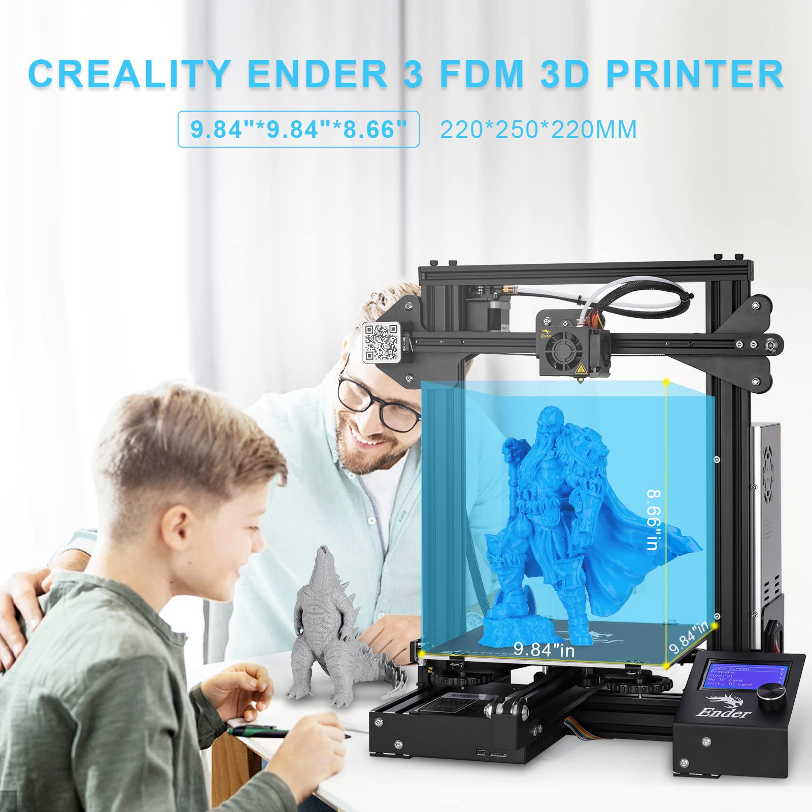 Creality Ender 3 3D Printer Kit with 5 Hardened Steel Nozzles - High Precision DIY Printing for Home, School & Hobby Projects | Perfect for Prototyping, Cosplay & Educational Models