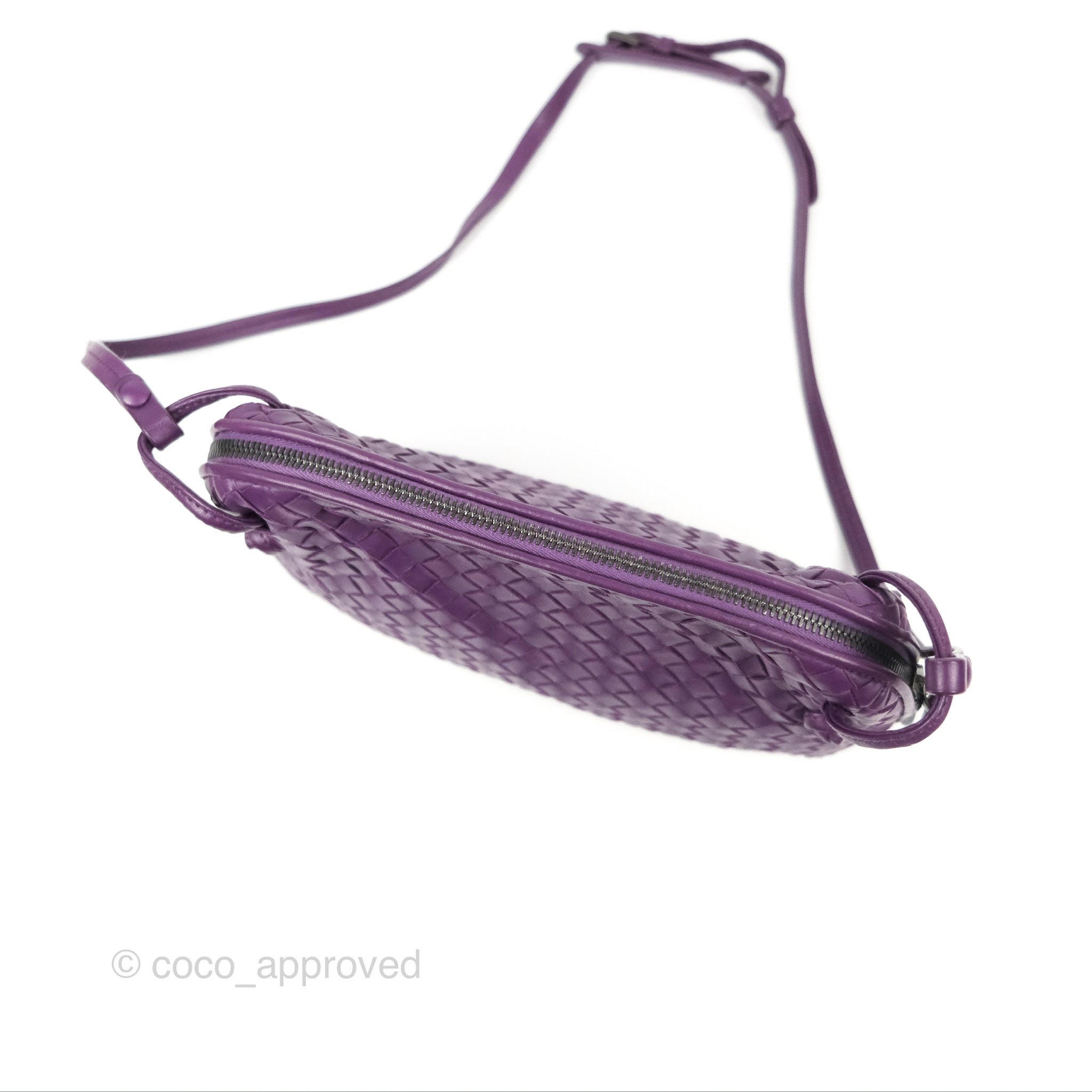 Bottega Veneta Intrecciato Leather Crossbody Bag in Purple | Luxury Designer Handbag for Women | Perfect for Everyday Use, Travel & Special Occasions